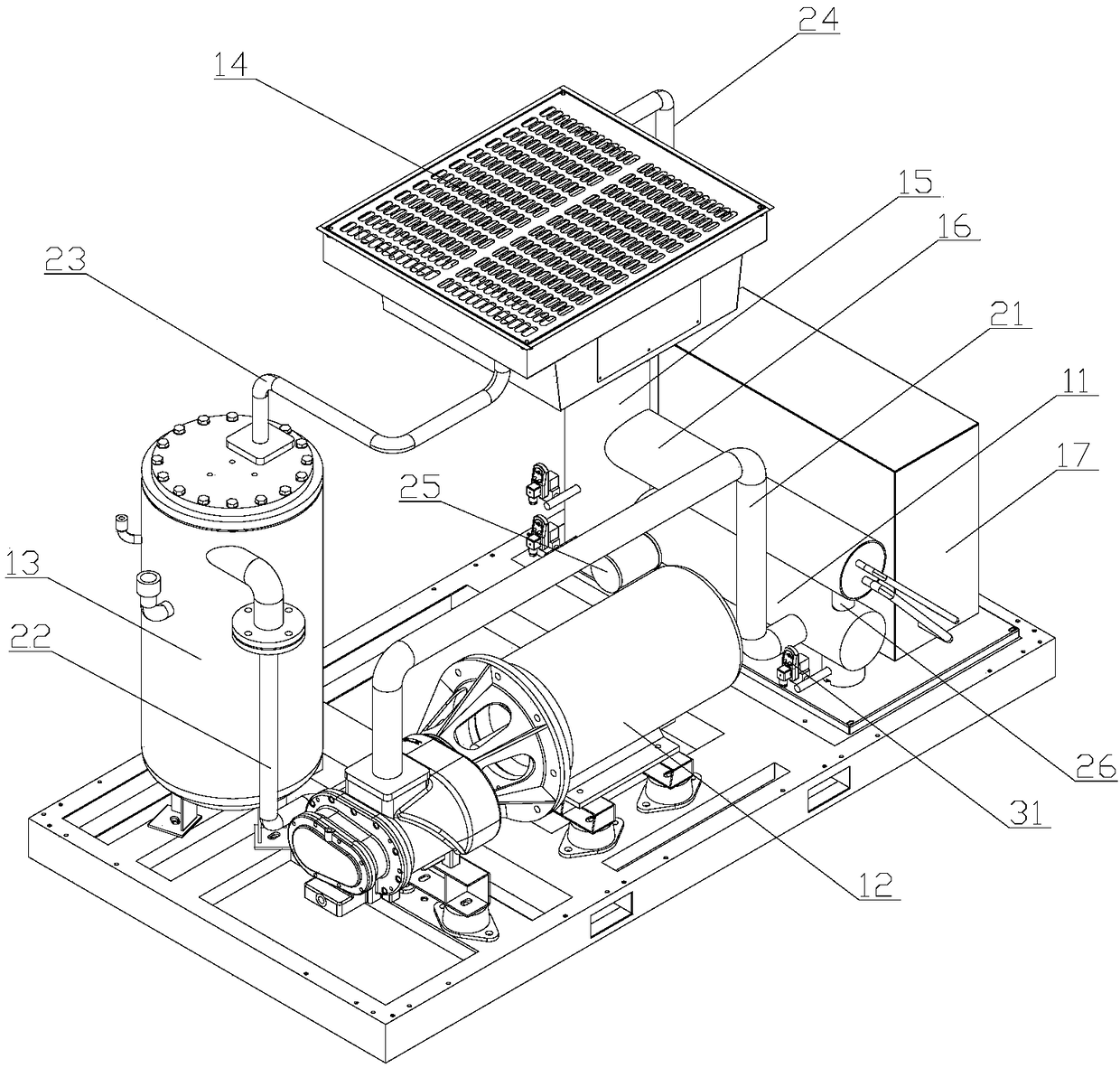 Low-carbon air compressing integrated machine