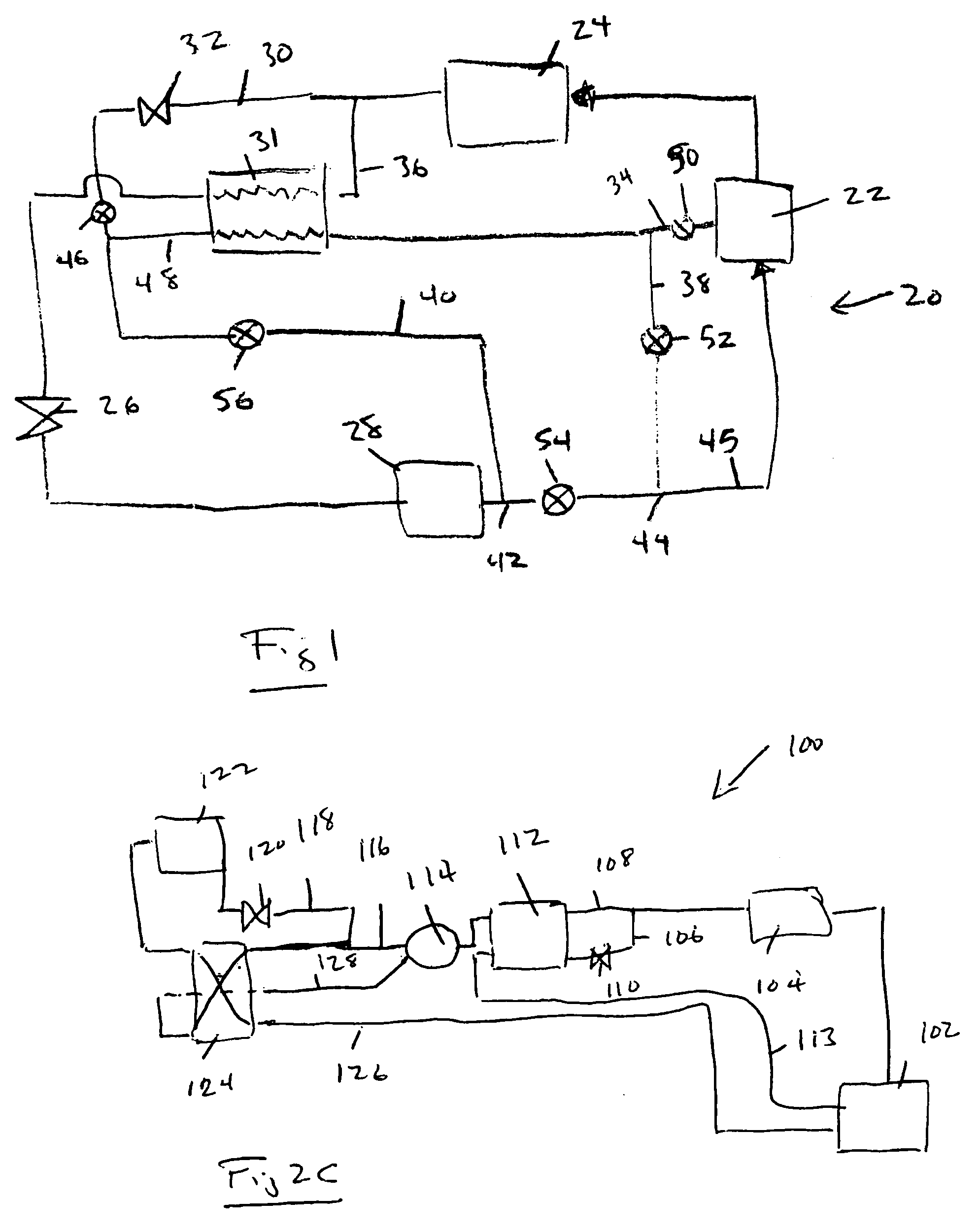 Refrigerant system with common economizer and liquid-suction heat exchanger