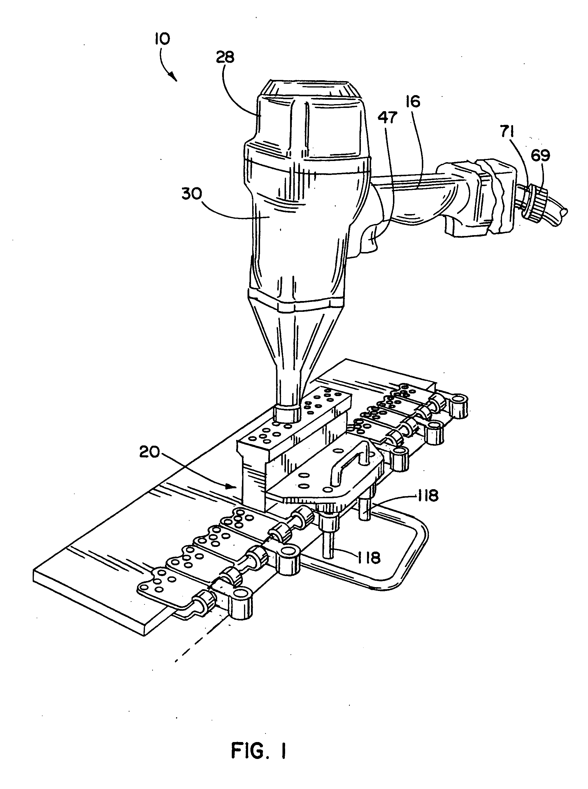 Power applicator system for conveyor belt fasteners