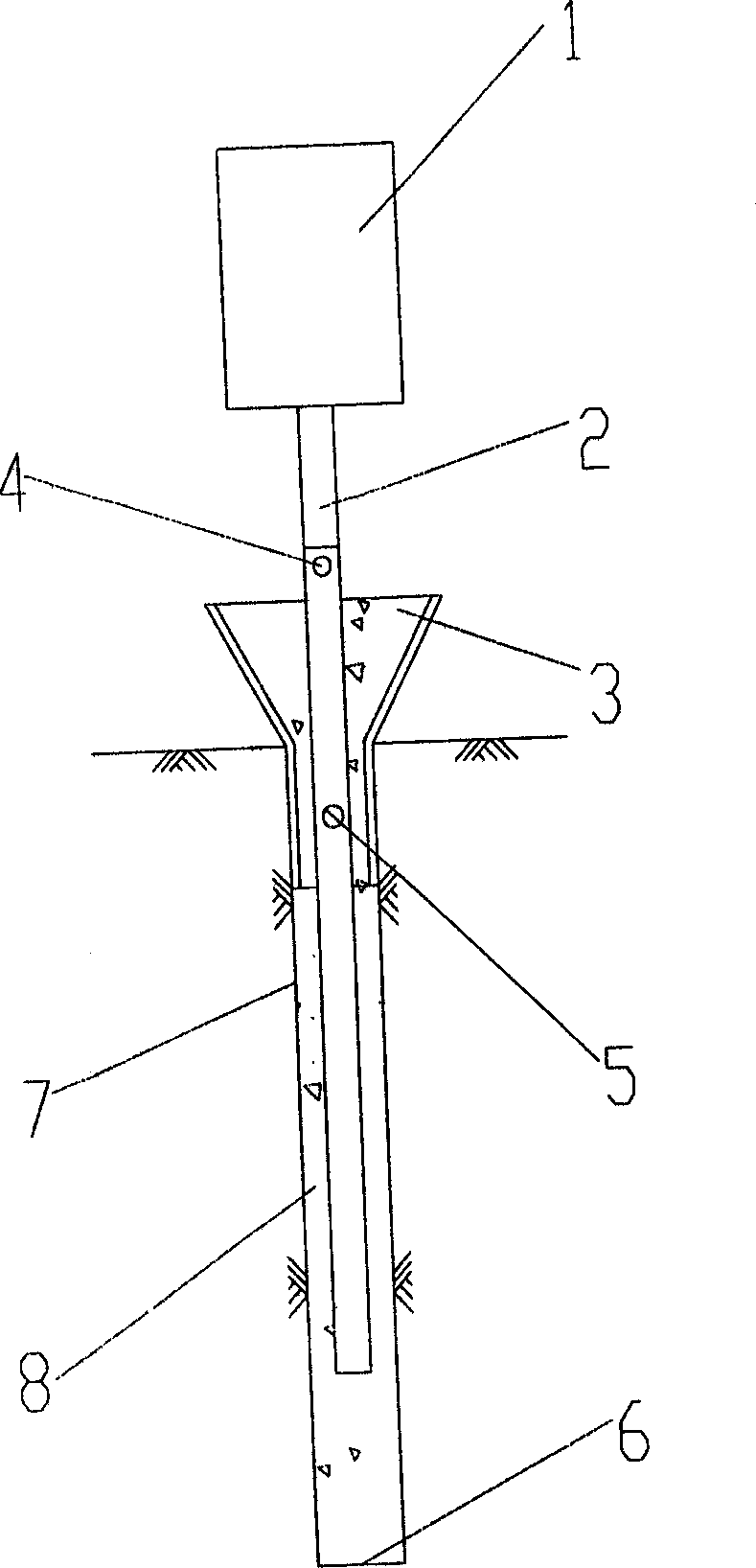 Method of vibration and extrusion for cast-in-place concrete in pile hole and its vibration rod device