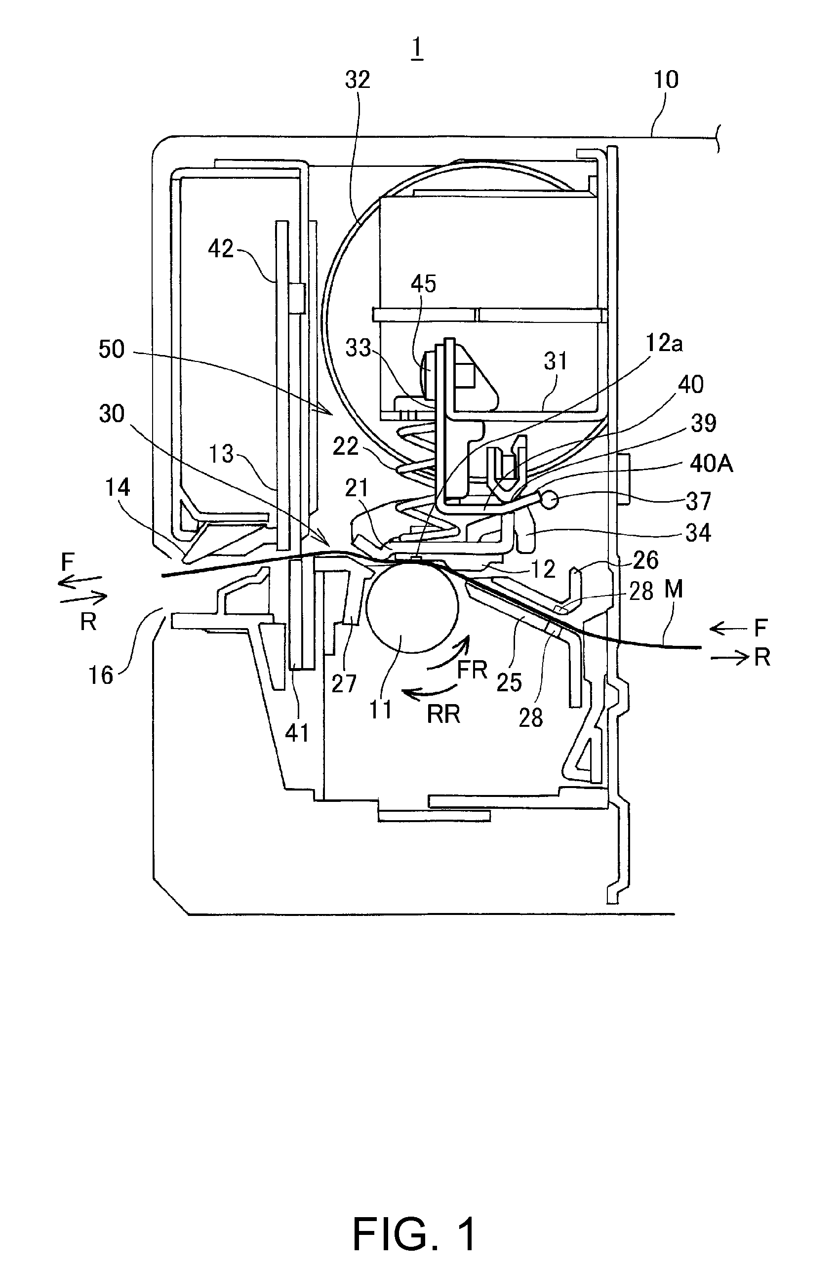 Printing device, printhead, and method of positioning print media in a printer