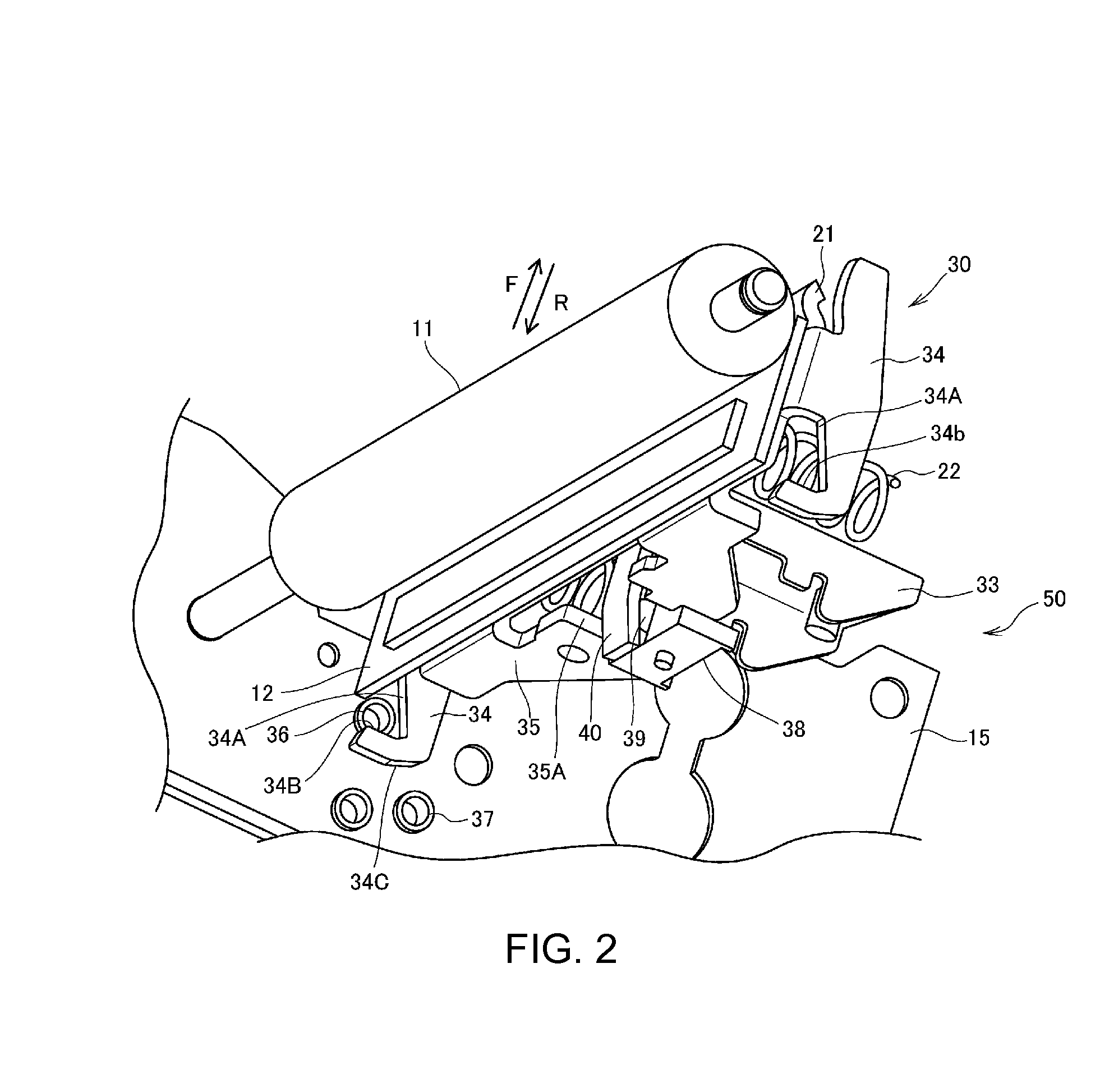 Printing device, printhead, and method of positioning print media in a printer