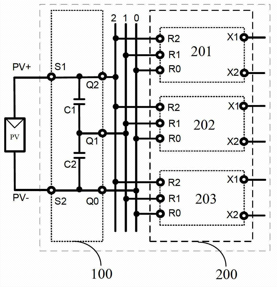 Three-phase five-level inverter