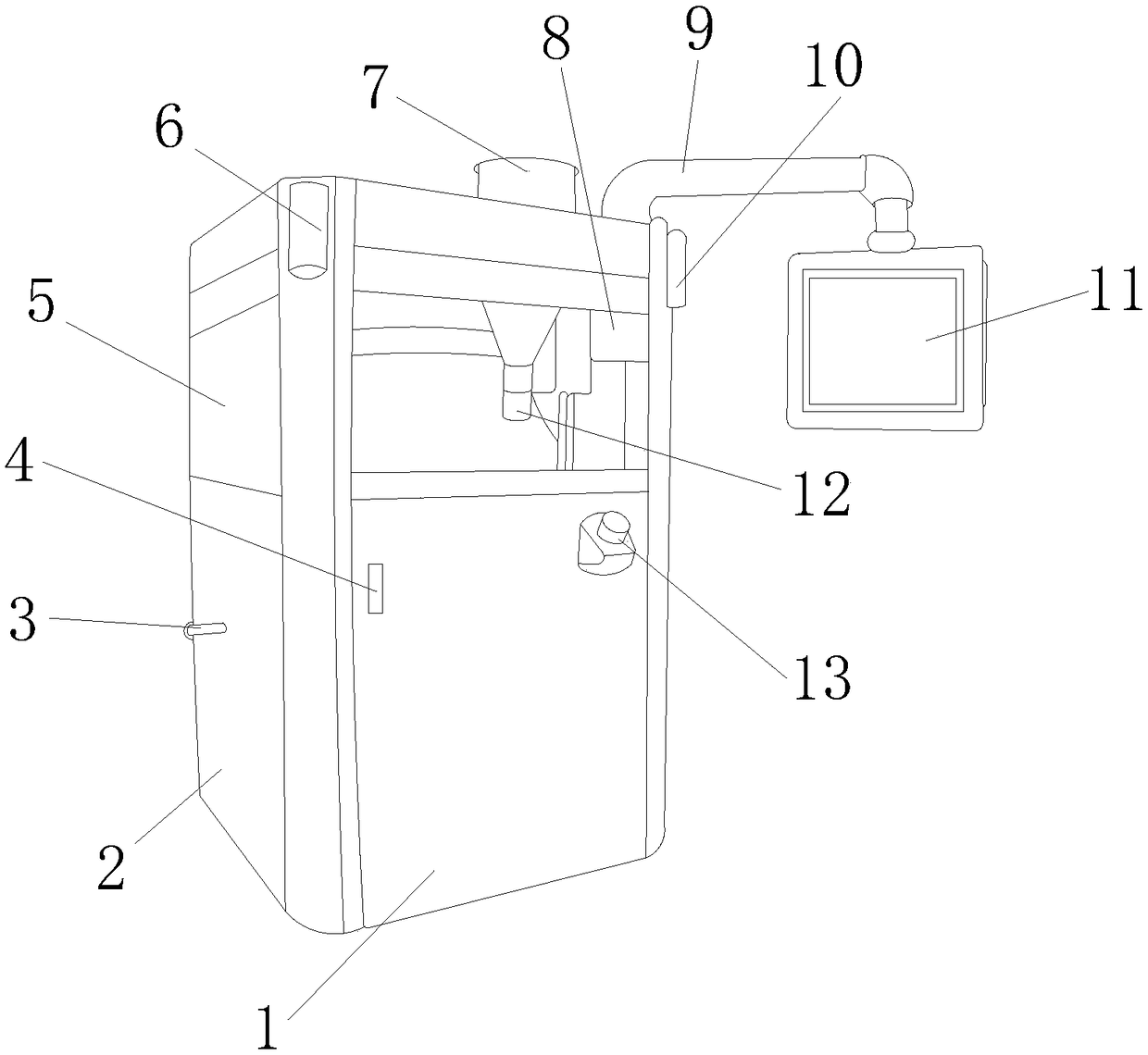 Tabletting machine for infrared spectrum analysis