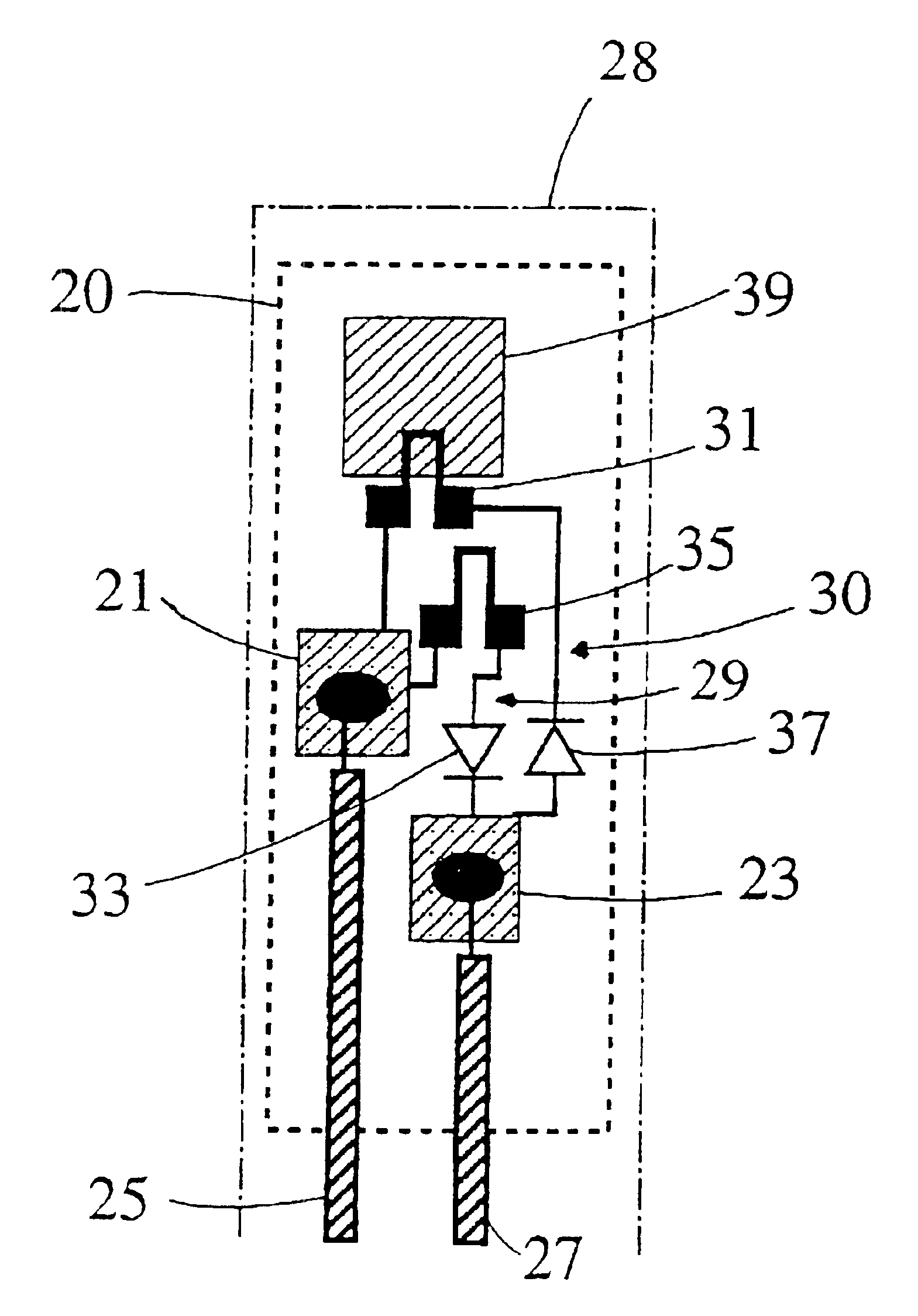 Sensing device and method for measuring features in a fluid