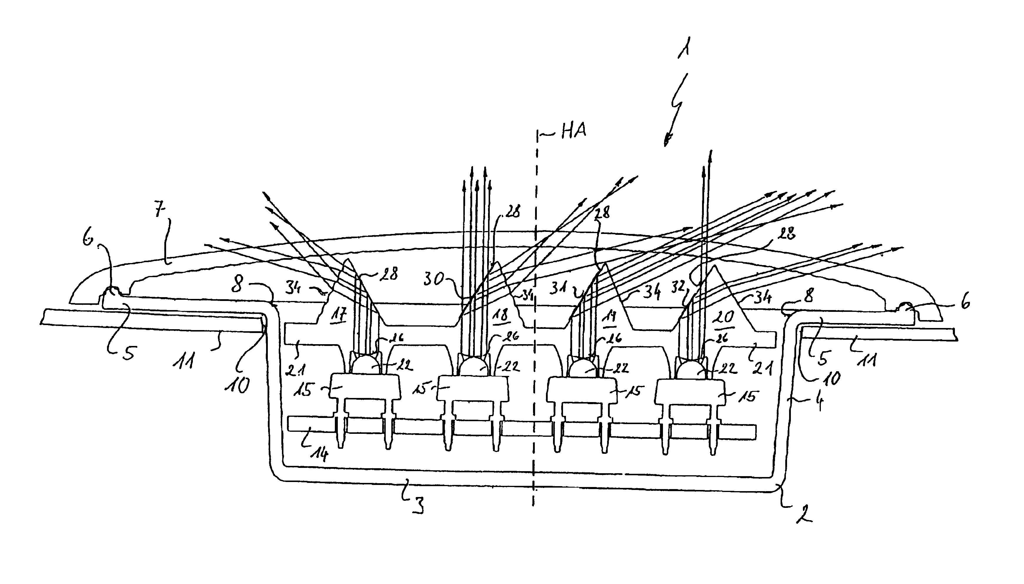 Vehicle lamp having prismatic element