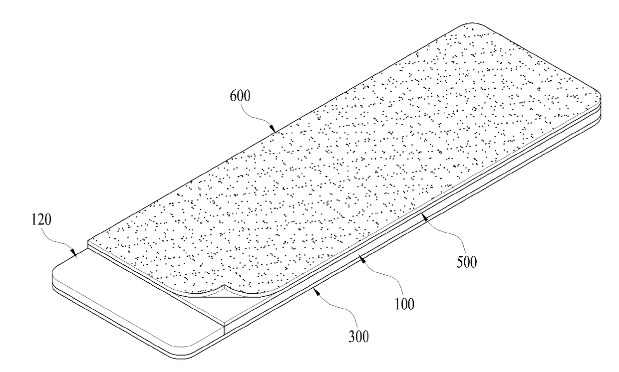 Test film for detecting surface particles in clean room