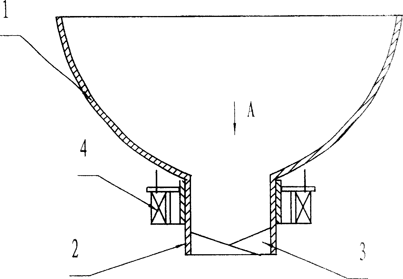 Feces forced drainage device and closet with same