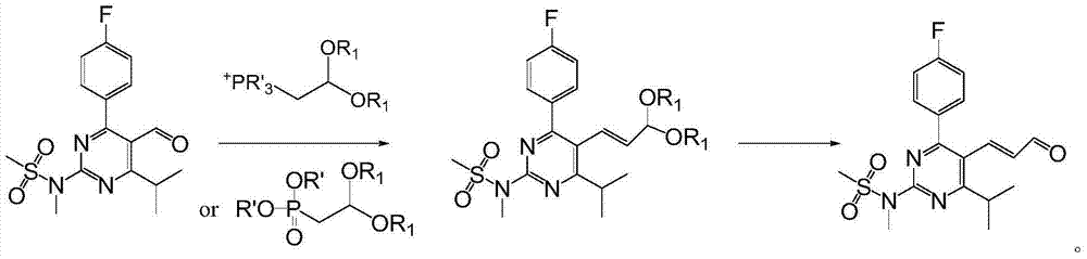 Preparation method of (E)-3-[4-(4-fluorophenyl)-6-isopropyl-2-(N-methyl-N-methanesulfonylamino) pyrimidine-5-yl] acrolein