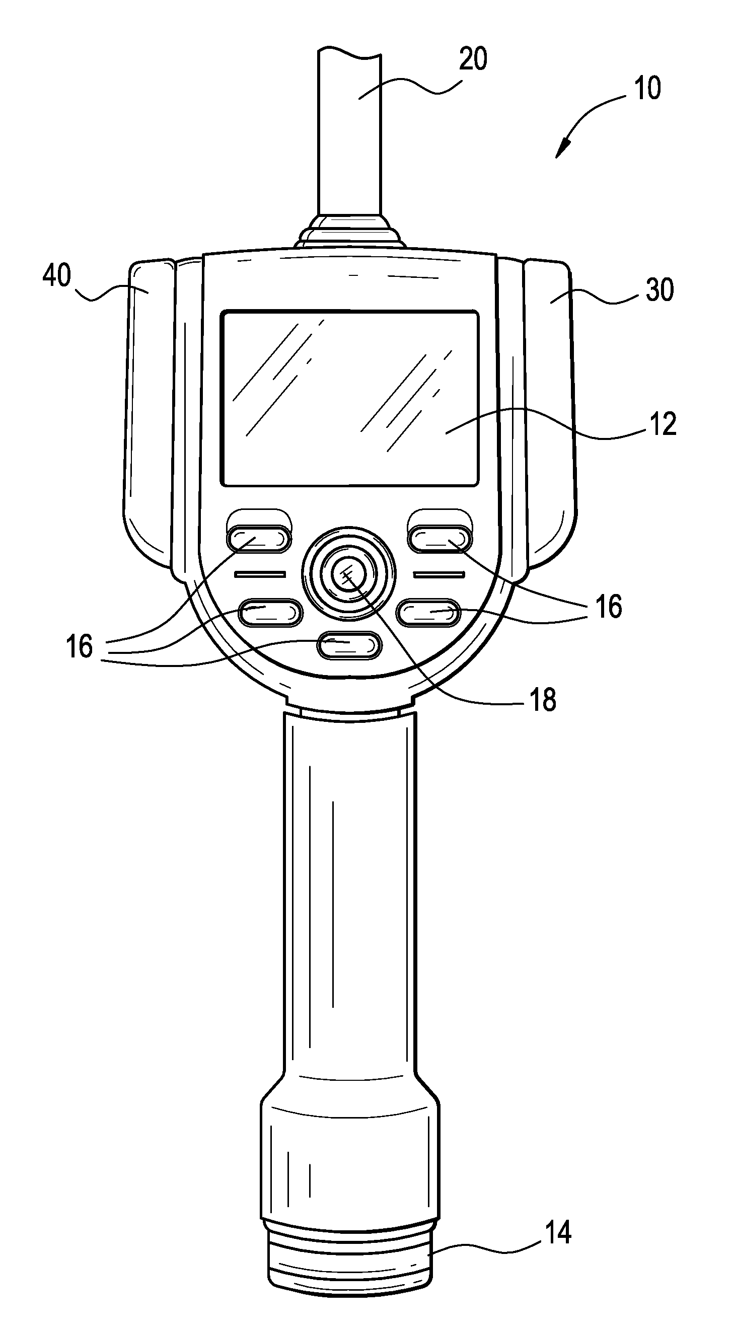 Integrated storage for industrial inspection handset