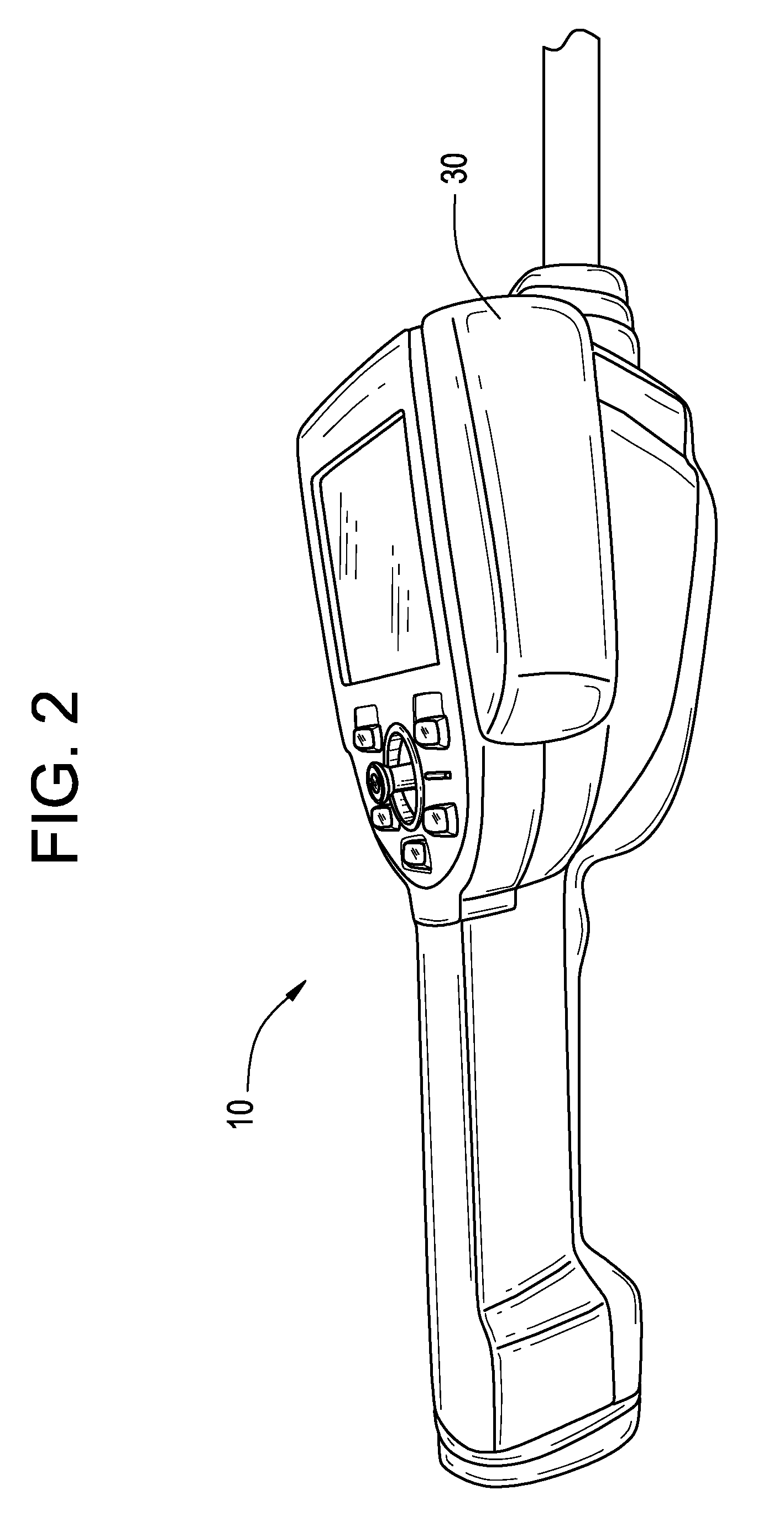 Integrated storage for industrial inspection handset