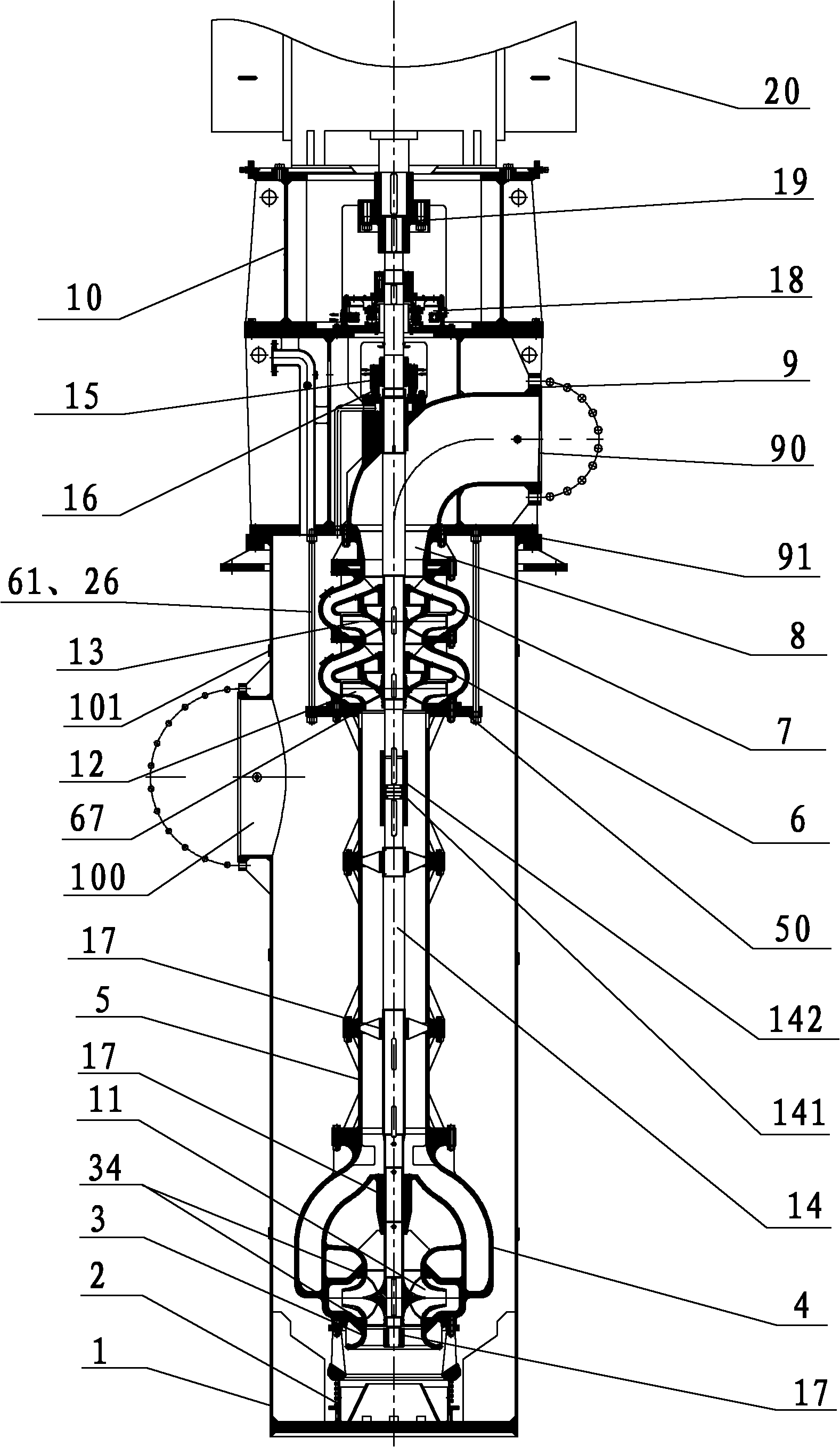 Condensate pump used in nuclear power station