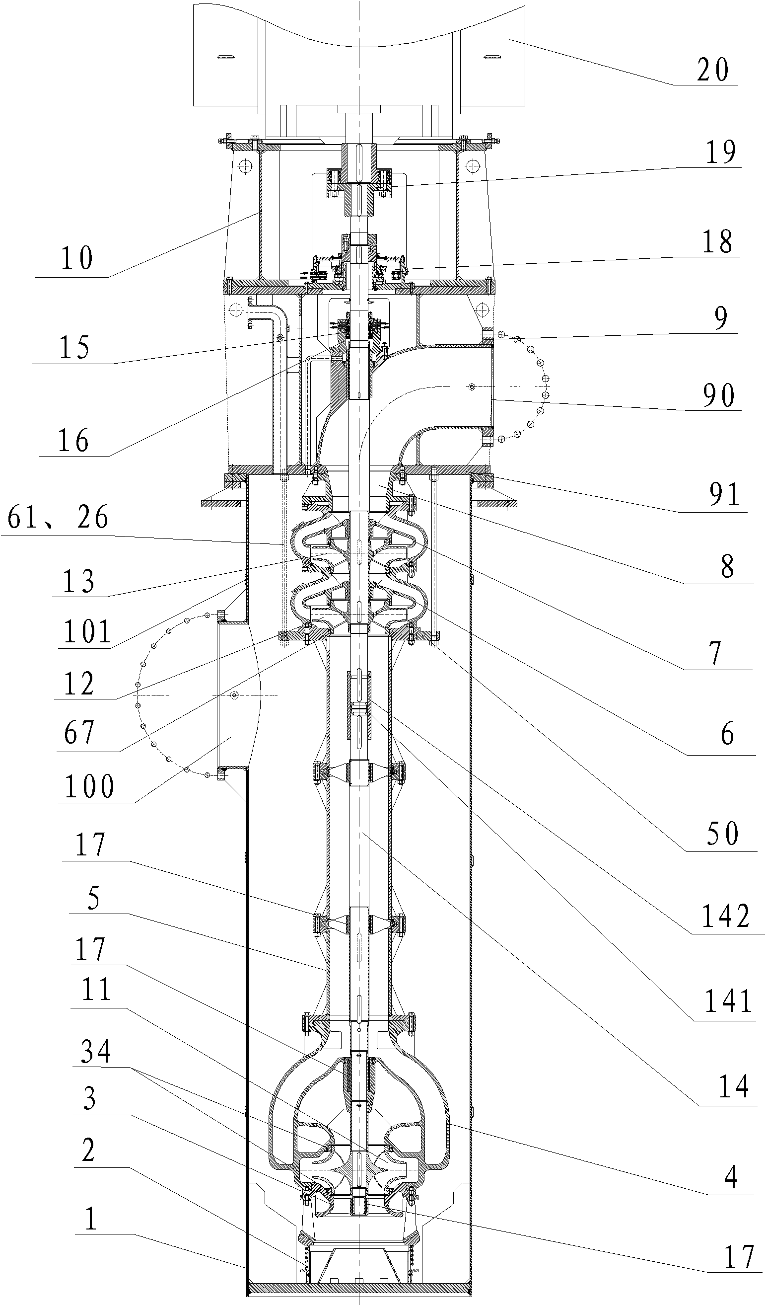 Condensate pump used in nuclear power station