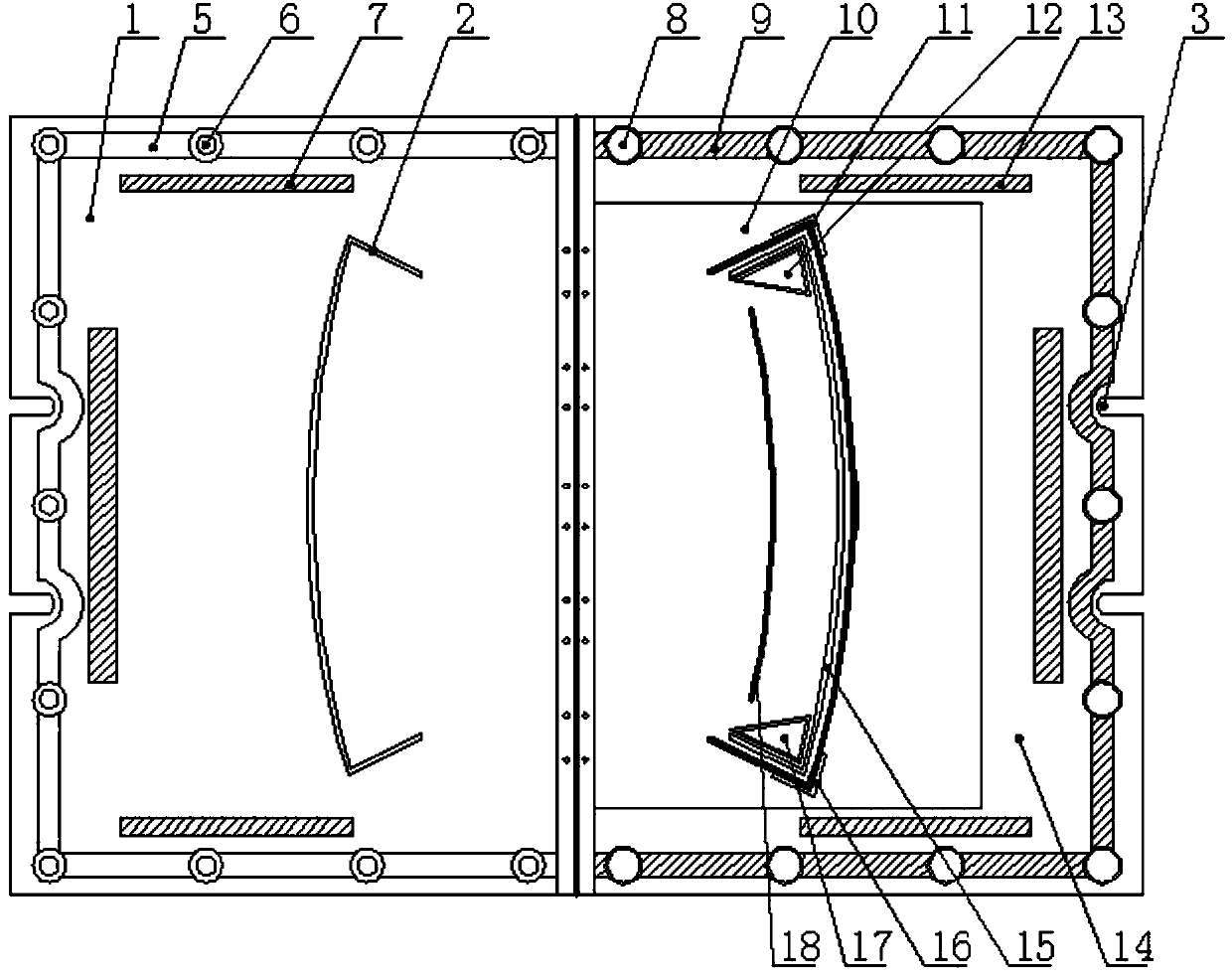 Collar template special for automatic template sewing machine