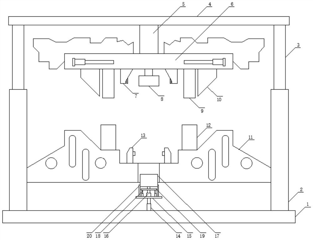 High-precision part synchronous inner and outer hole flanging machining die and method