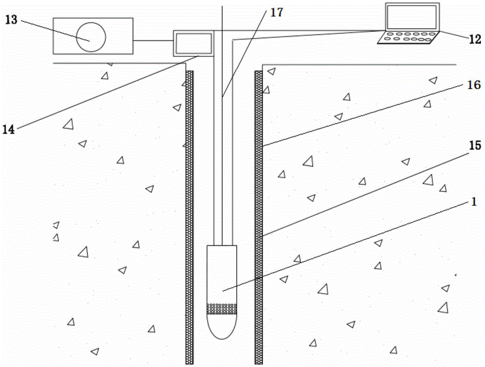 Single-well underground water seepage flow velocity and flow direction measuring method and measuring instrument