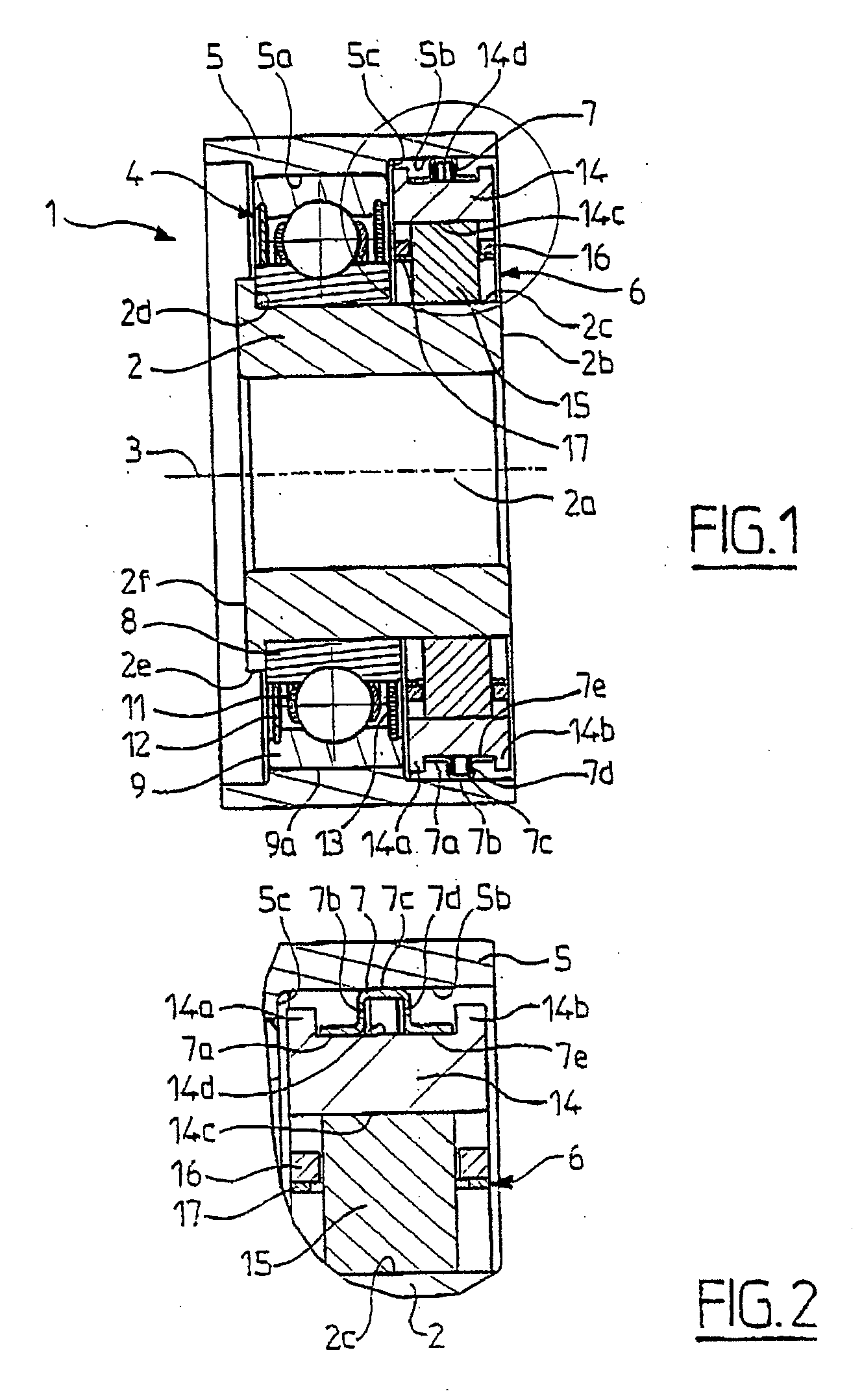 Freewheel bearing device with torque limiter