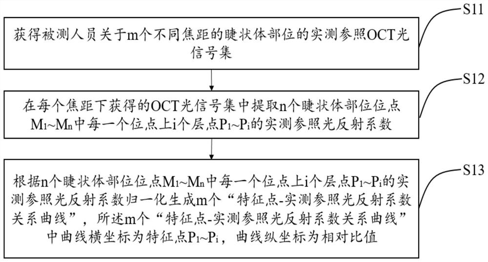 Human eye object focal length individual actual measurement detection method and device based on ciliary body