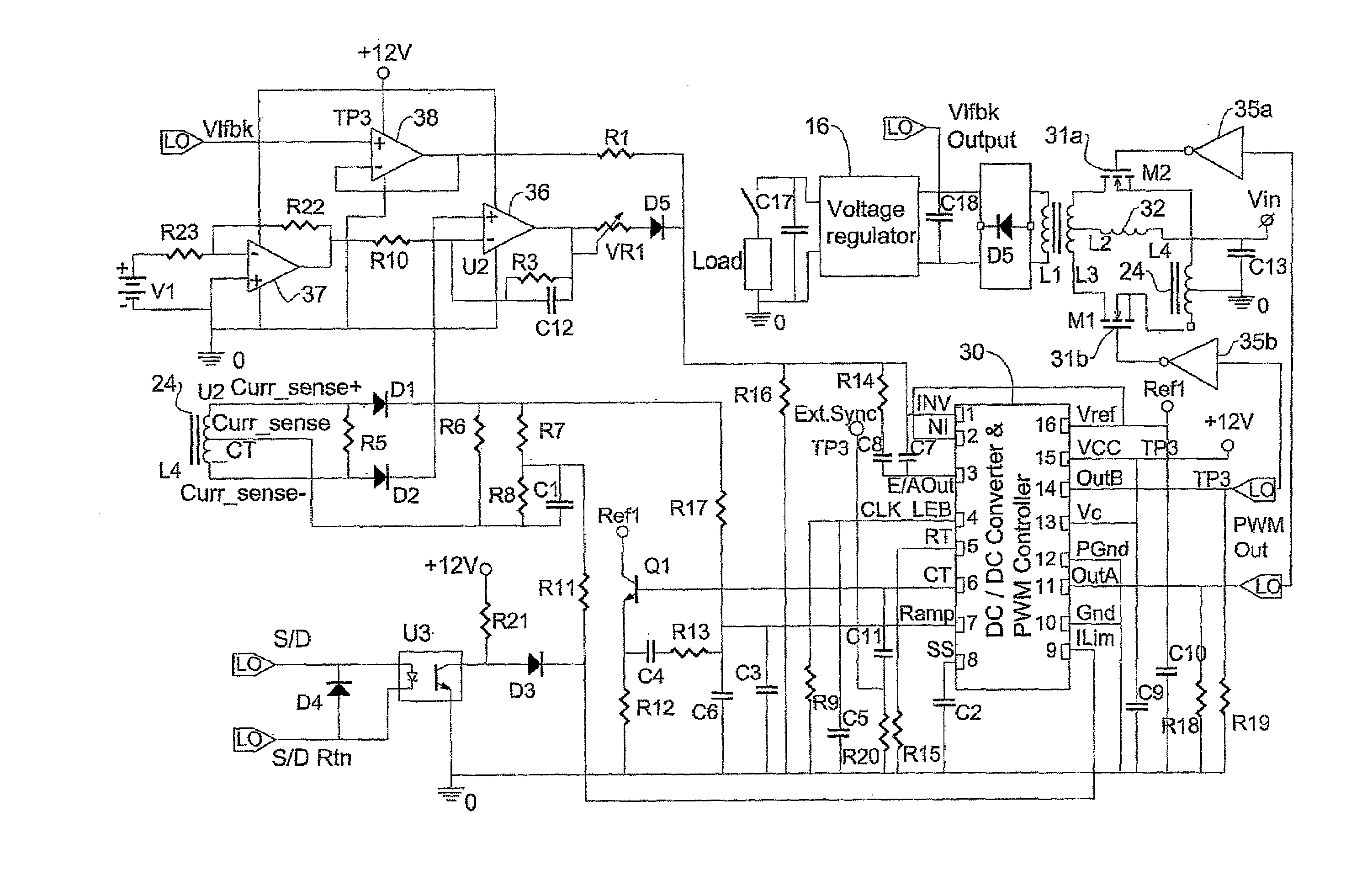 Controlled power supply and method for pulse load