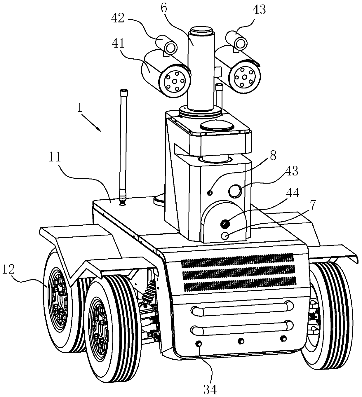 Petrochemical multi-dimensional perception inspection robot and power supply system thereof