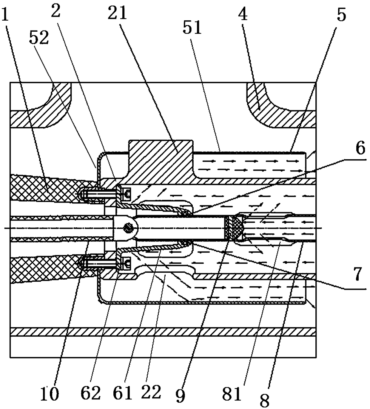 A tank type circuit breaker and its movable end gas retaining device