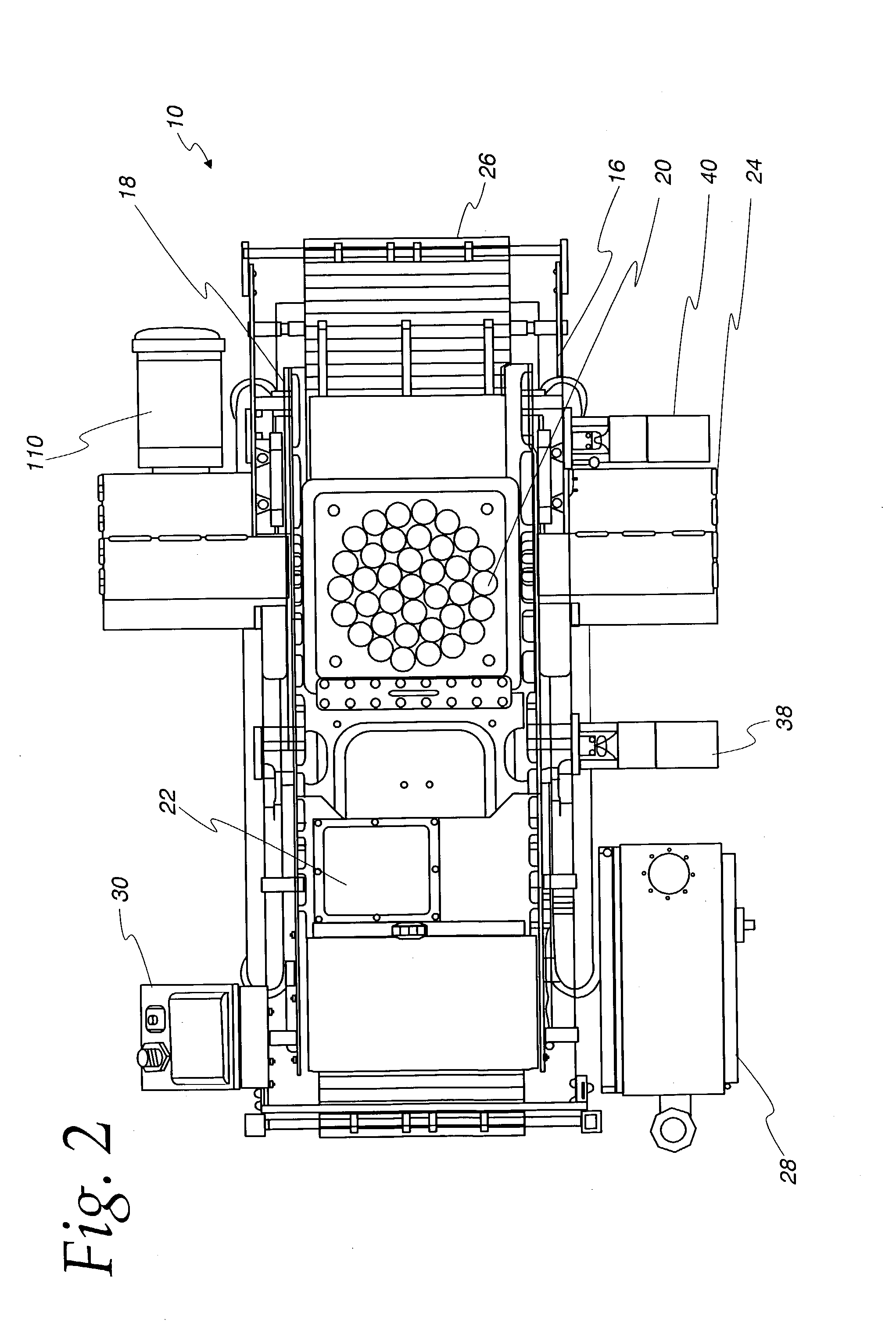 Food slicing apparatus for a food processing line