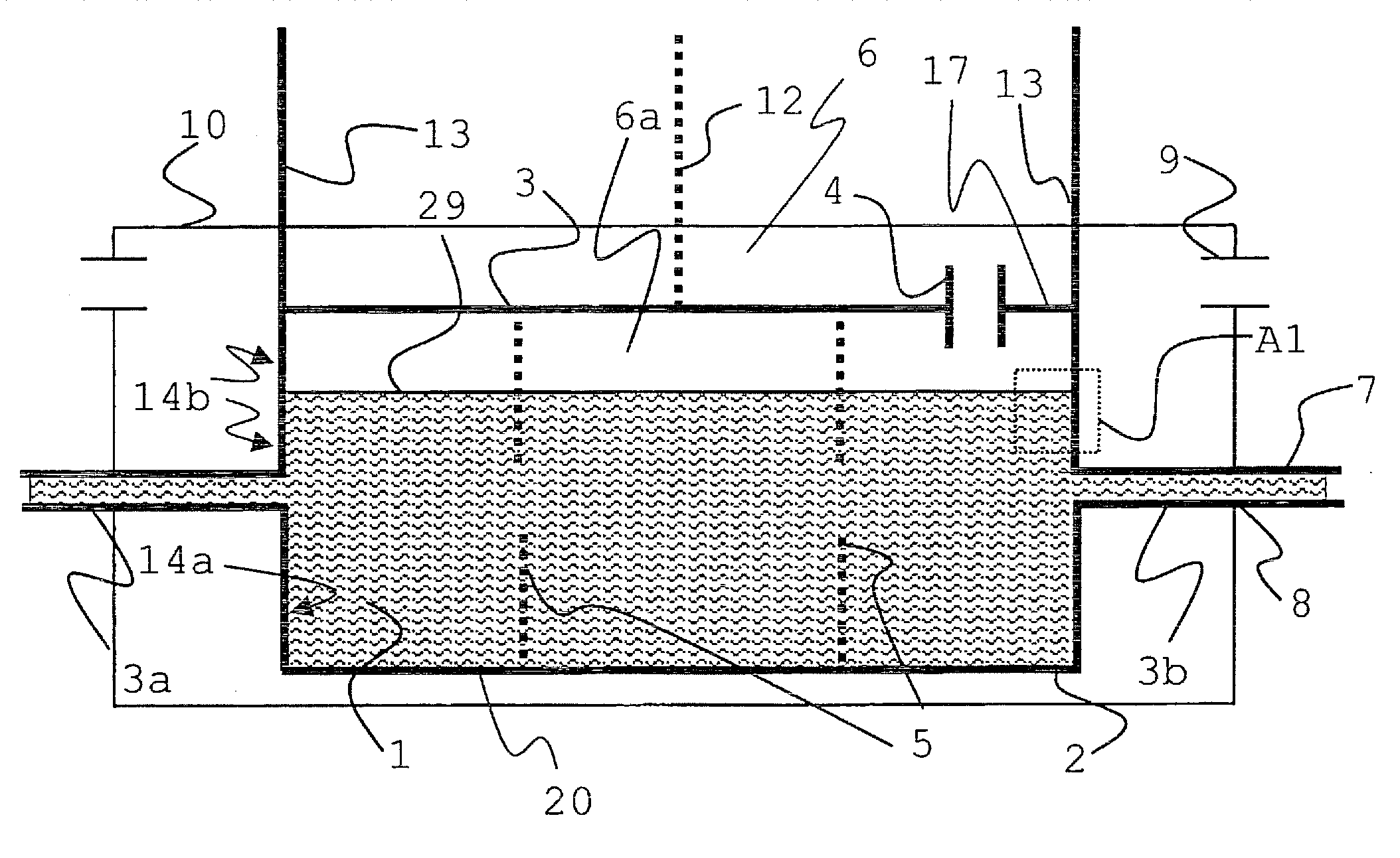 Device and method for the continuous fining of glasses with high purity requirements