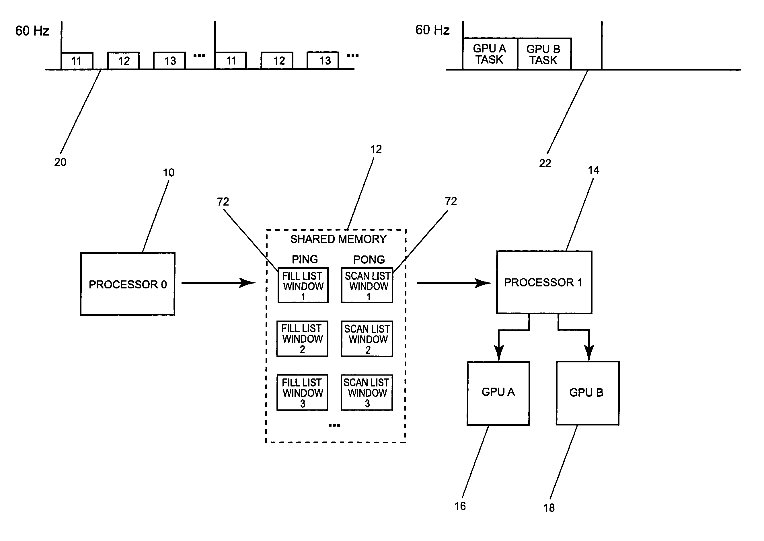 Dual processor accelerated graphics rendering