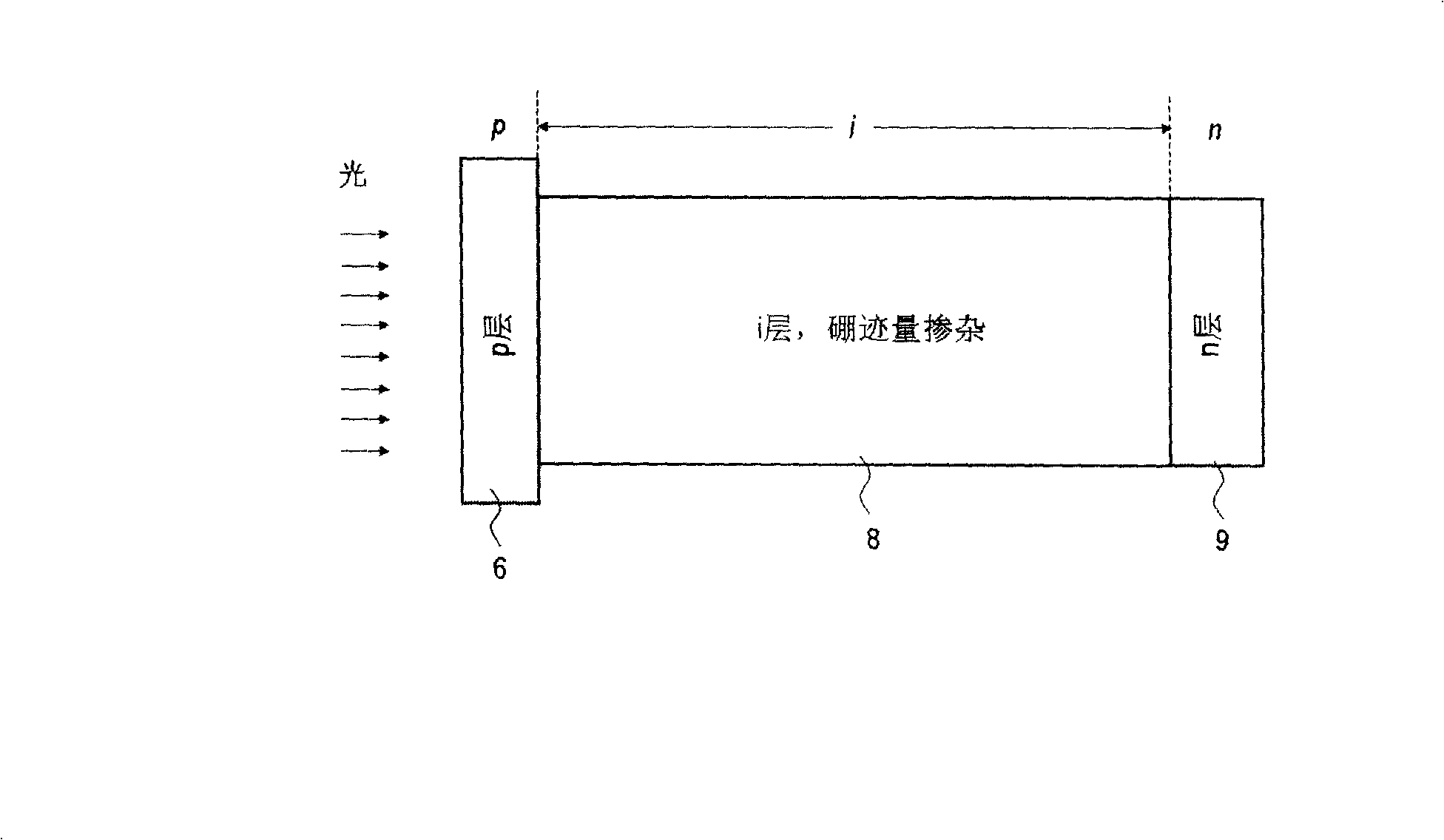 Trace amount of boron doped intrinsic silicon hydride thin film