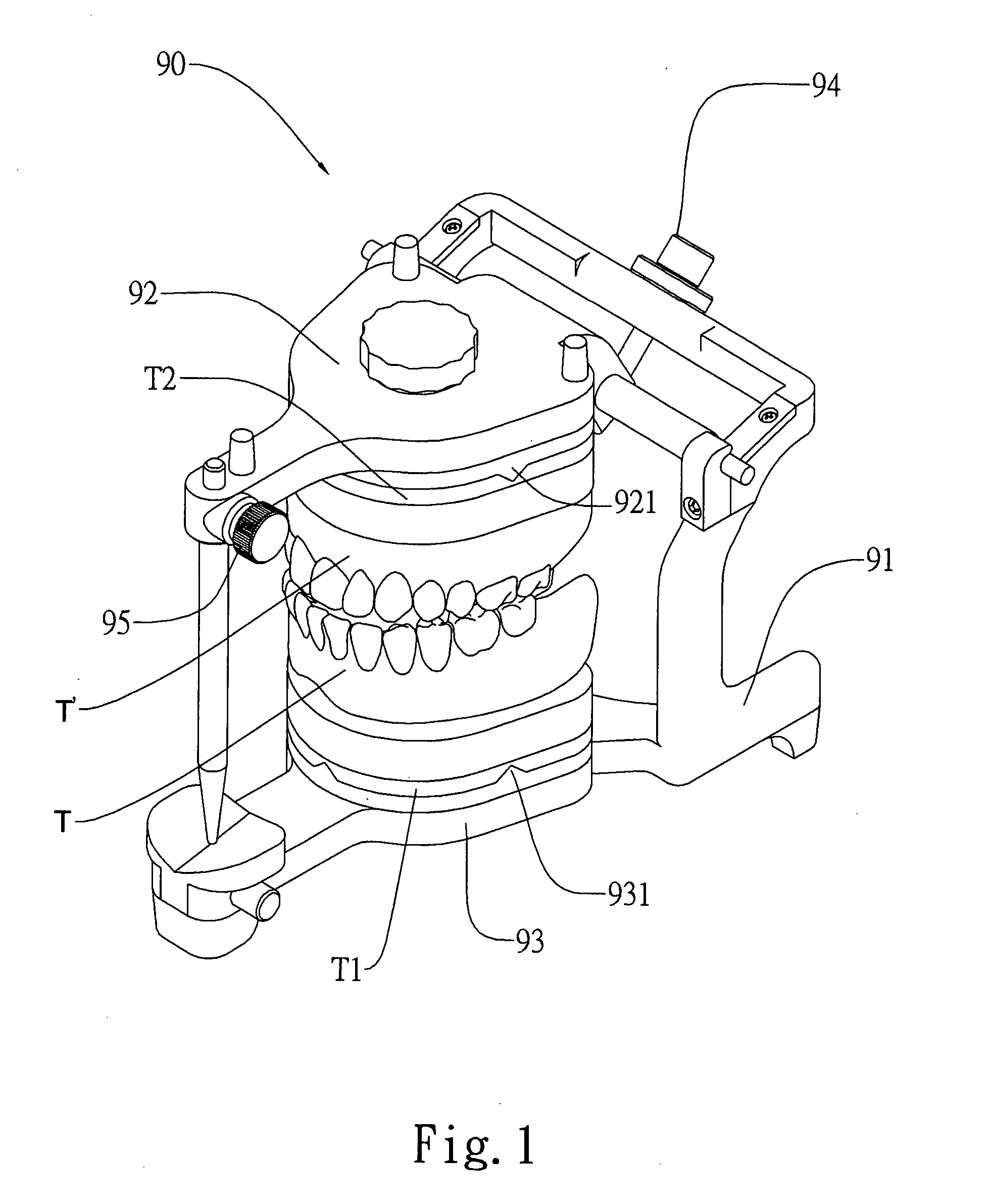 Tooth mold retaining frame