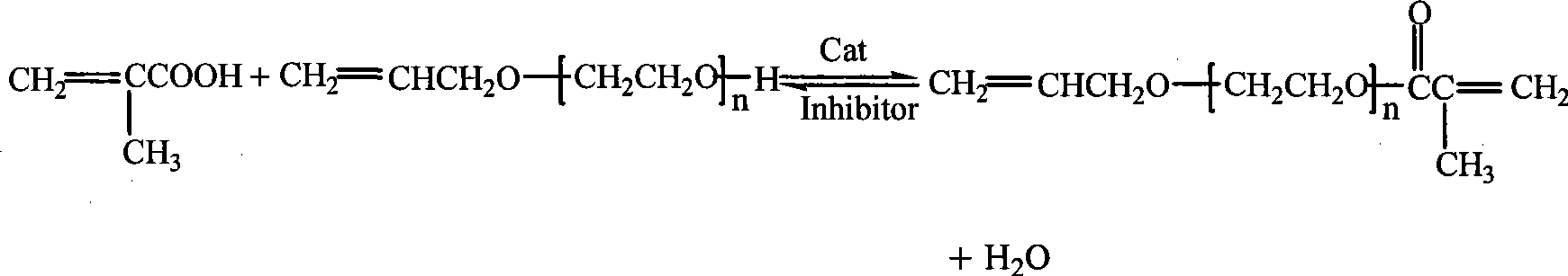 Method for synthesizing allyl alcohol polyethenoxy ether metacrylic acid ester