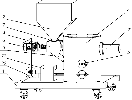 Biomass particle burner of cylinder-type feeding system