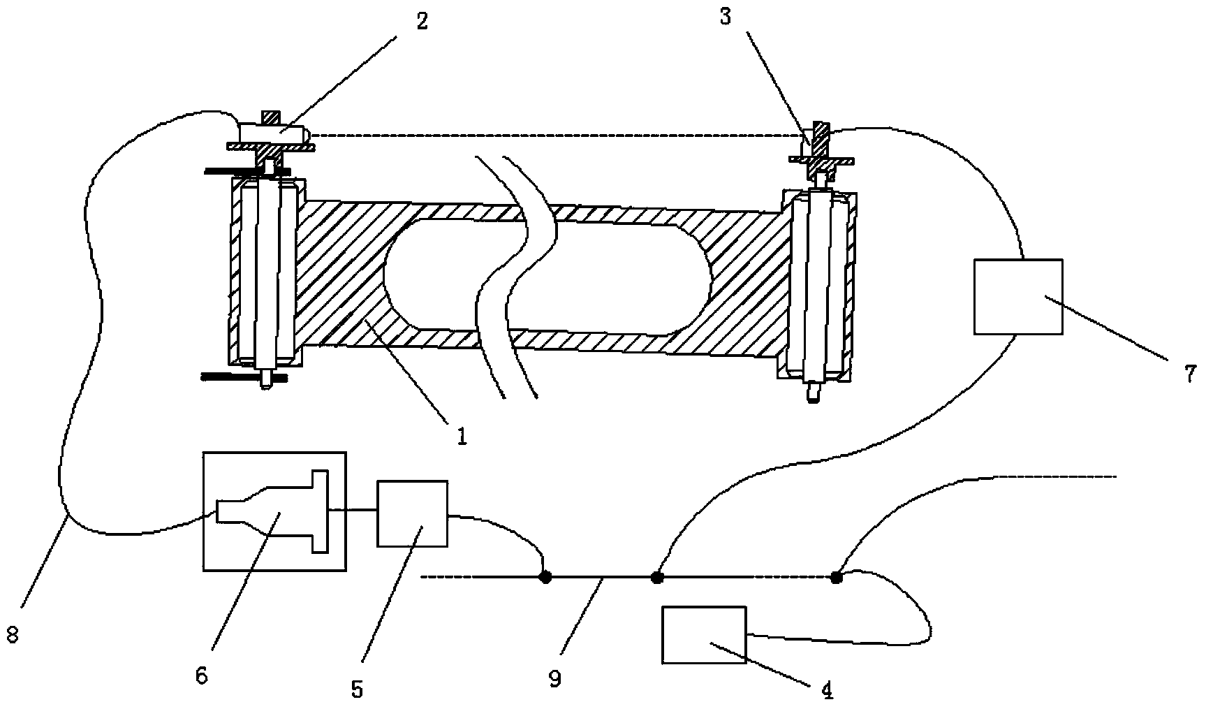 High-precision measuring device for measuring joint type equipment member bar deformation