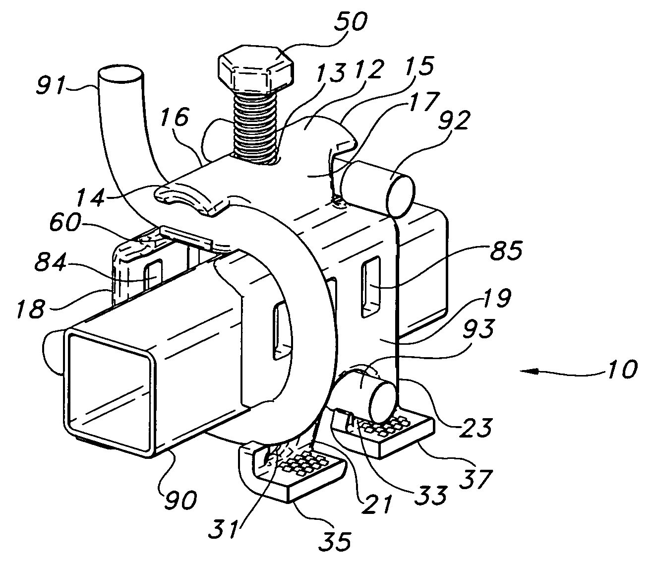 Grounding clamp for raised floor