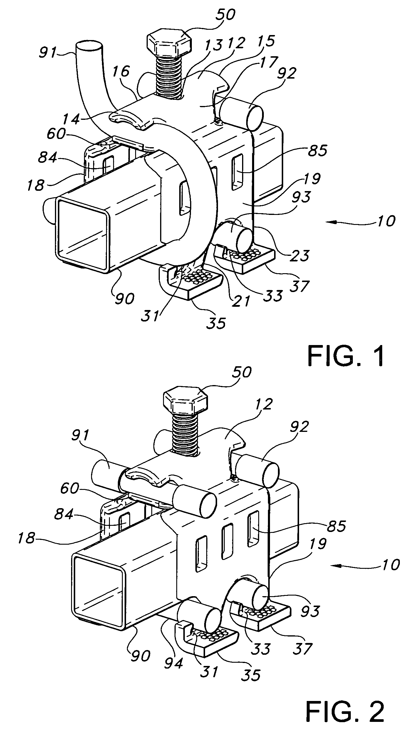 Grounding clamp for raised floor