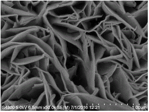 Method for growing manganese dioxide nano wall film on conductive substrate