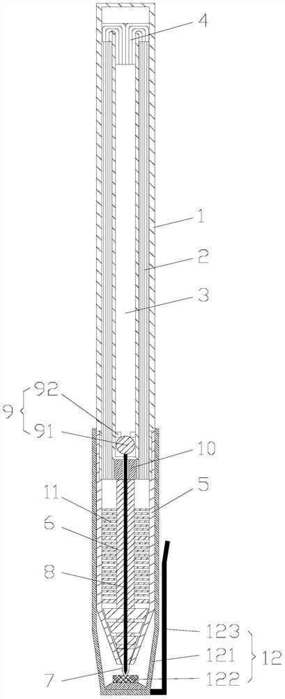 Self-priming circulating ink storage eco-friendly pen based on capillary and siphon action