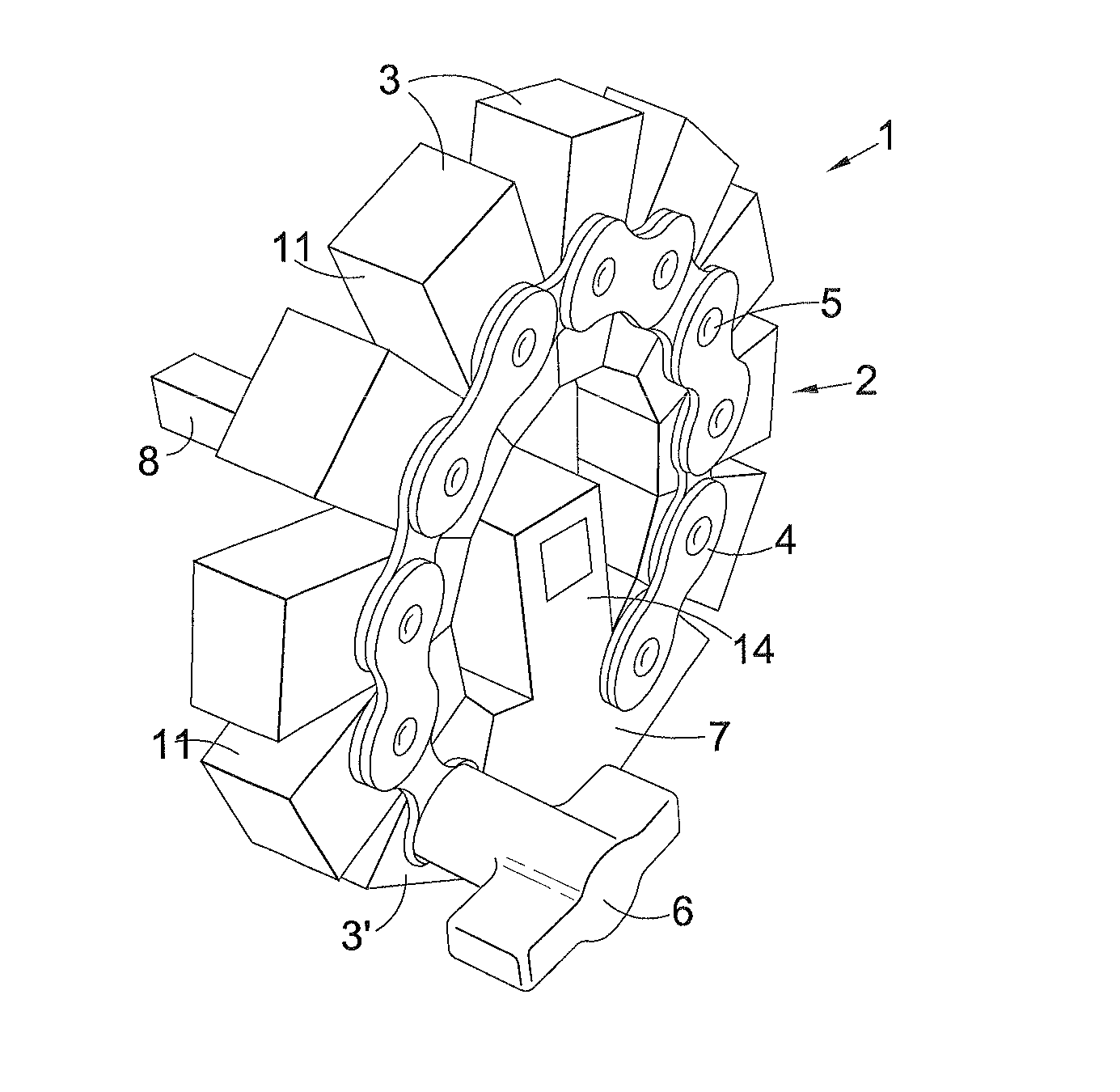 Variable radius lever arm assembly