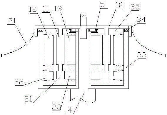 Umbrella type efficient excitation outer impeller inclined-jet hydraulic generator and acting method thereof