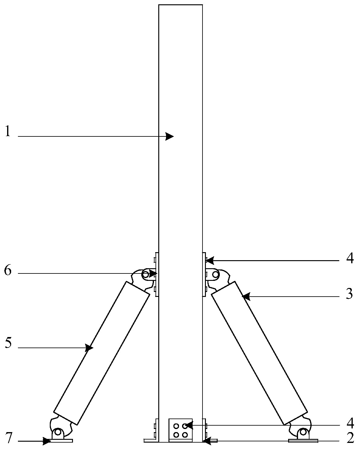 Post-earthquake recoverable L-shaped piece connecting column foot node with additional oblique side-resisting BRB