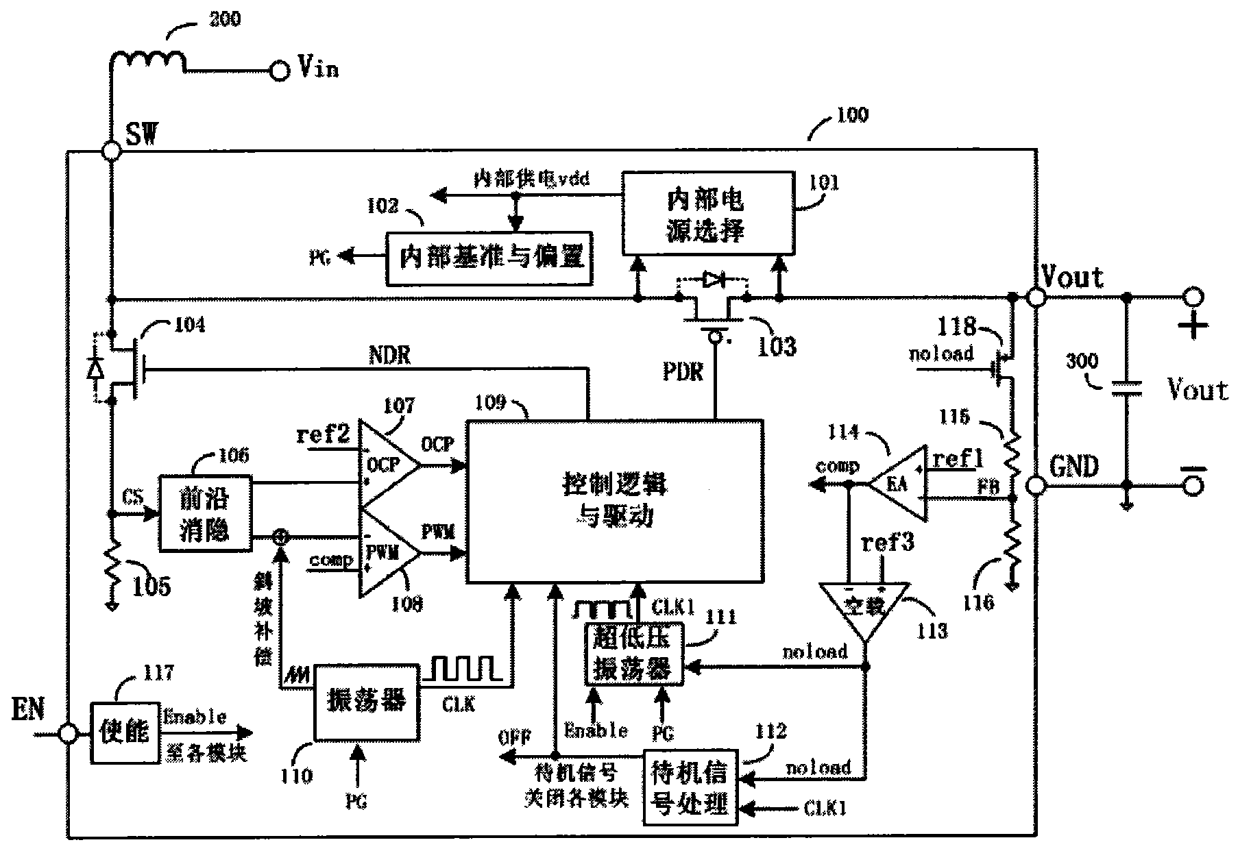 Low-power boost DC-DC converter capable of being started at ultra-low voltage