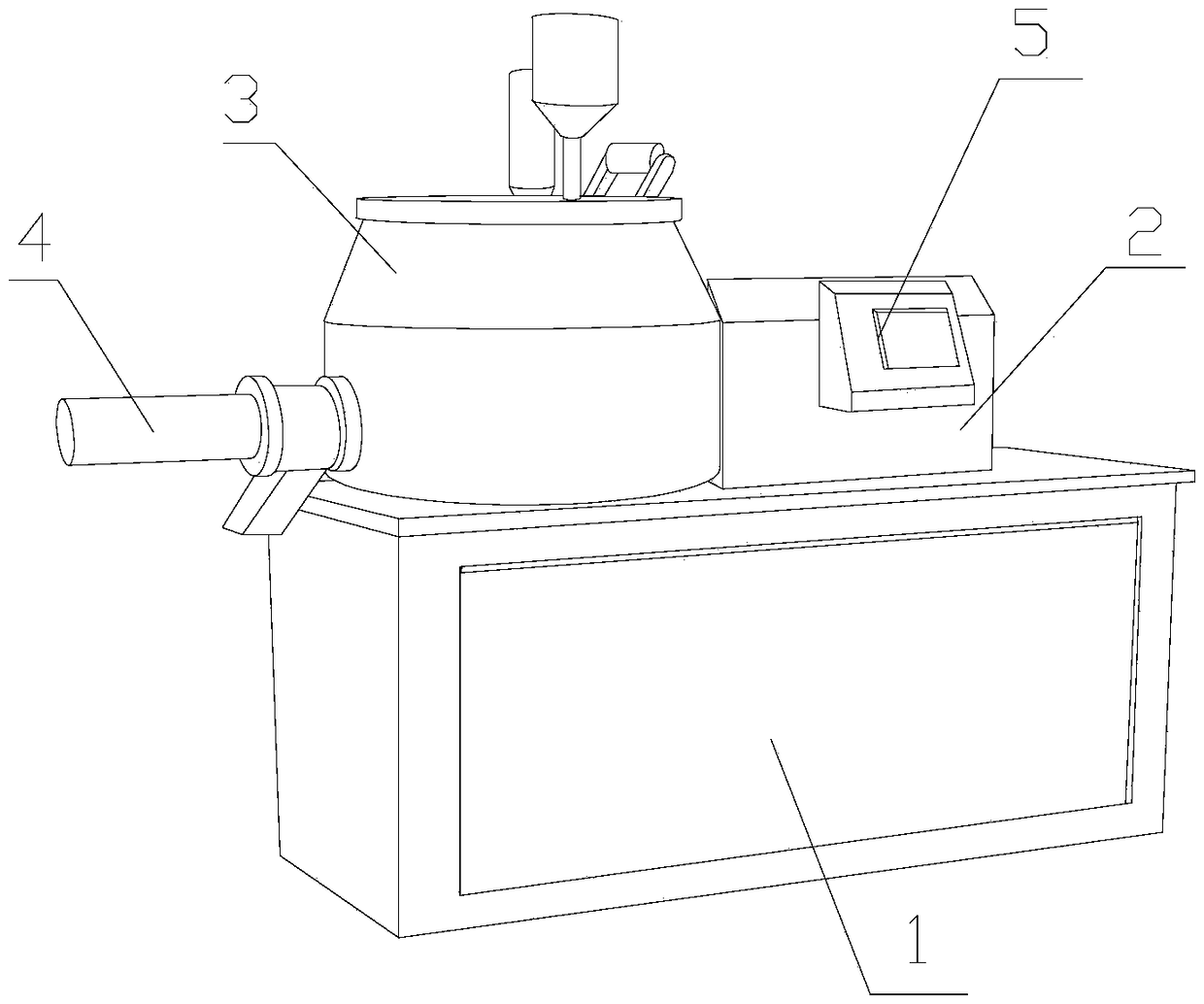 Powder stirring device for pet food production