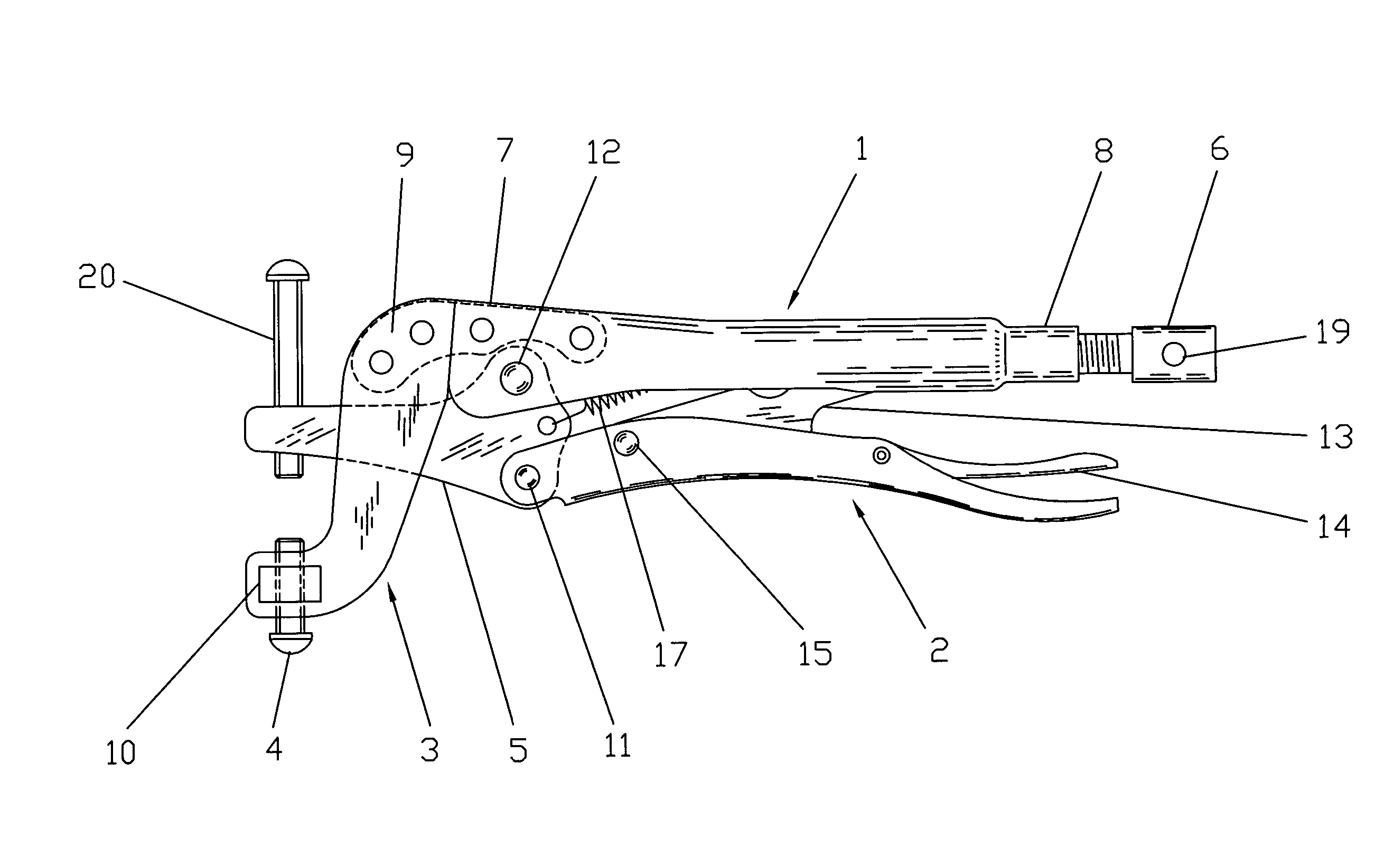 Expander locking plier