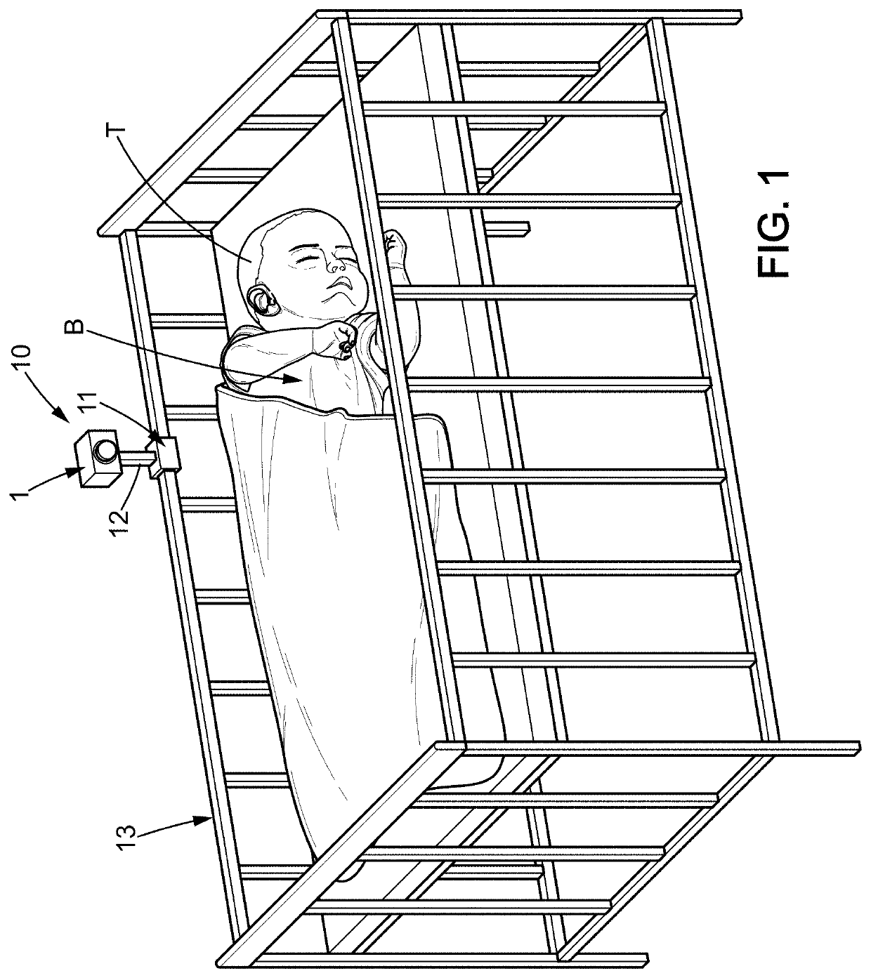 Method and device for monitoring a baby for interaction