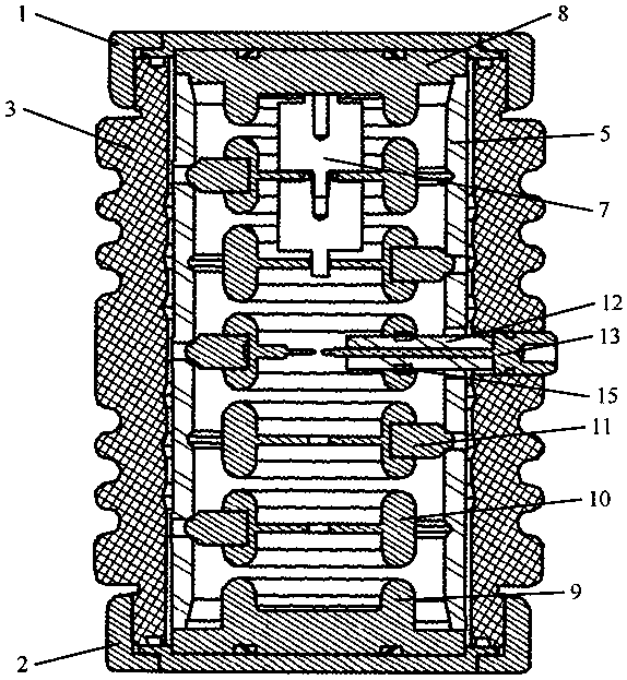 Multi-gap series direct current gas switch with low triggering threshold