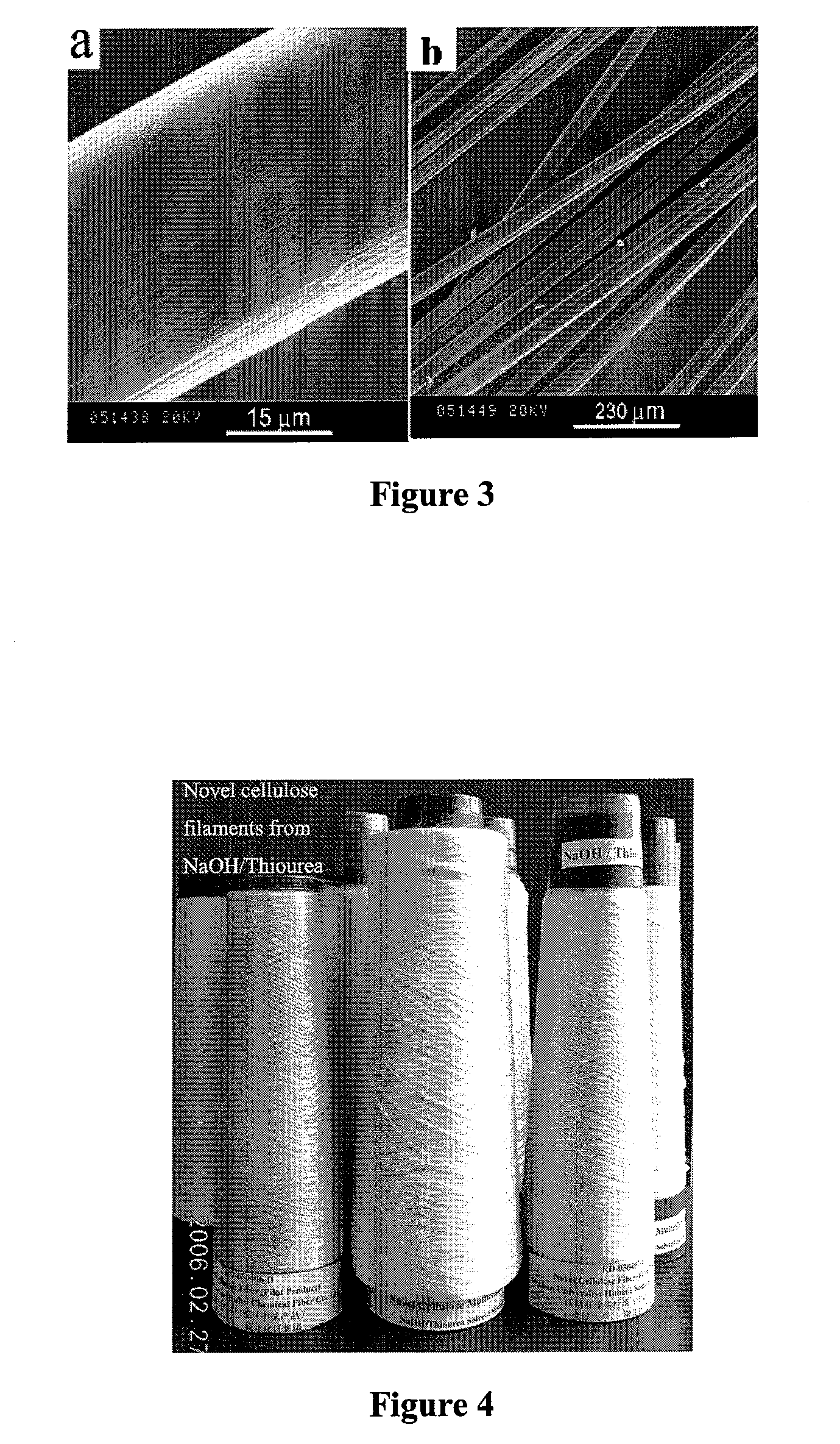 Use of aqueous NaOH/thiourea solution in pilot-scale production of cellulose products