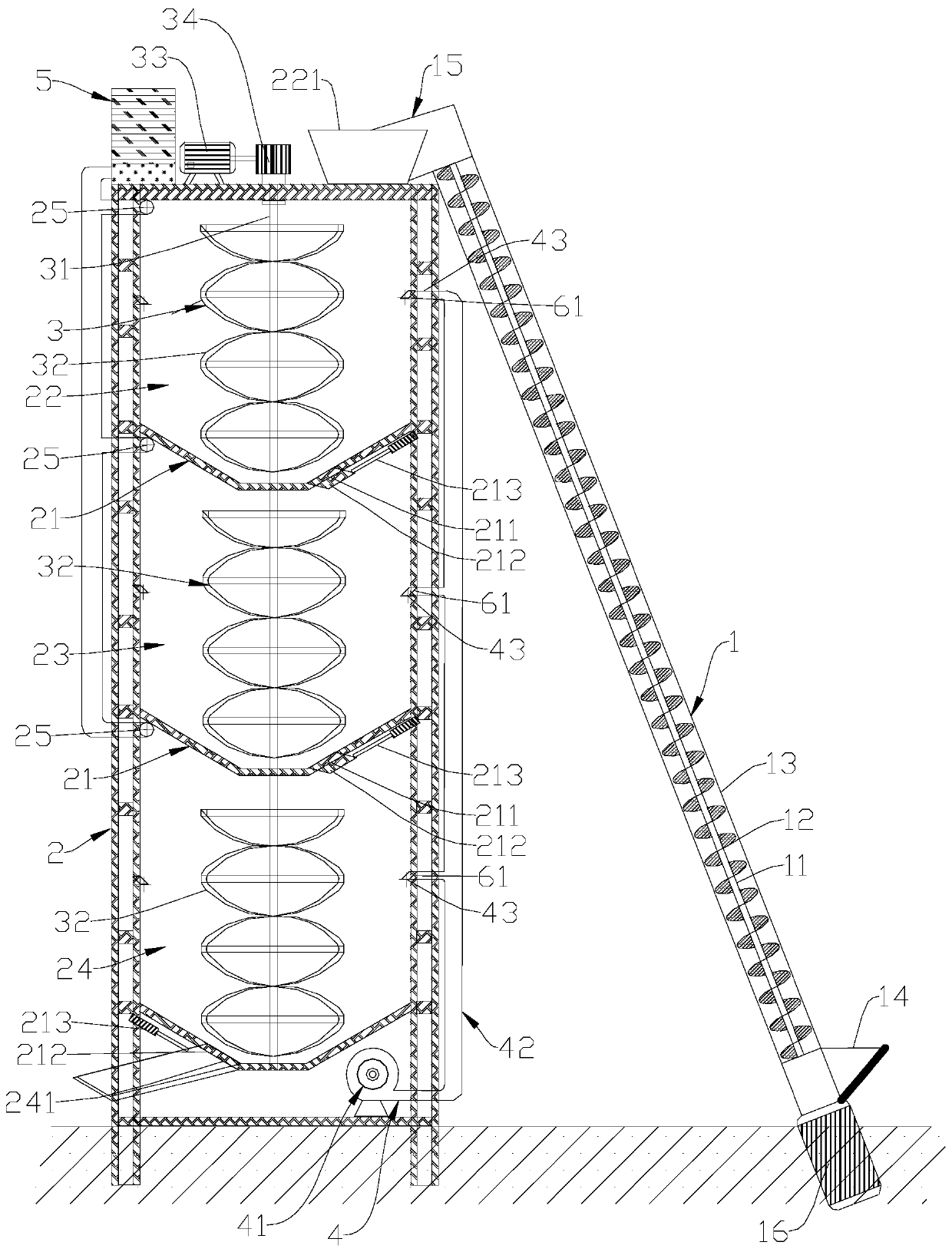 Three-dimensional composting treatment machine