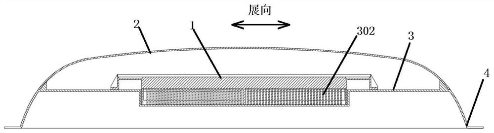 High-speed airflow through type air-cooled heat dissipation airborne antenna