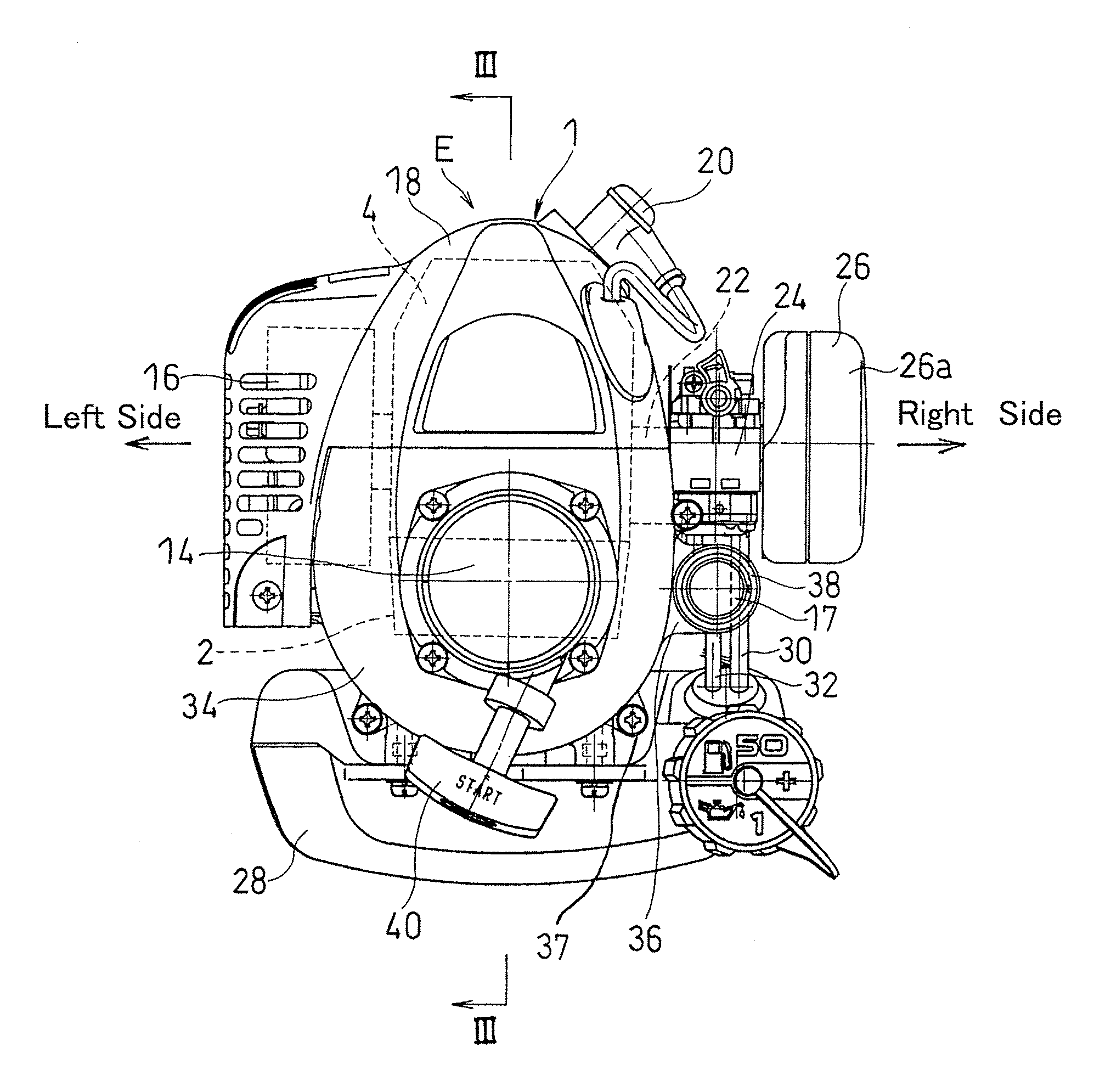 Combustion engine with a priming pump