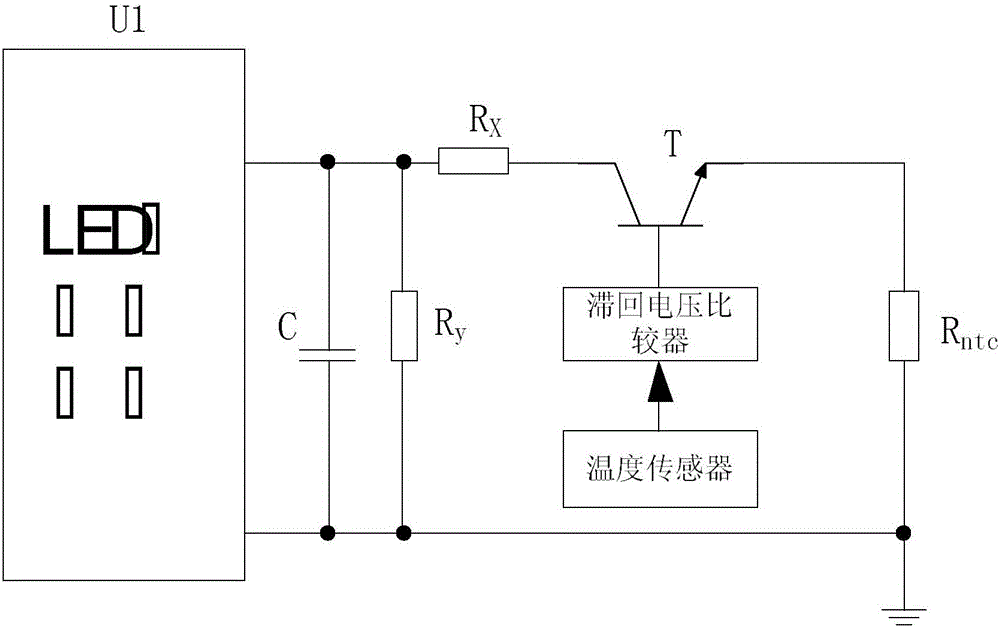 A working method of an active temperature-controlled LED high-power drive circuit